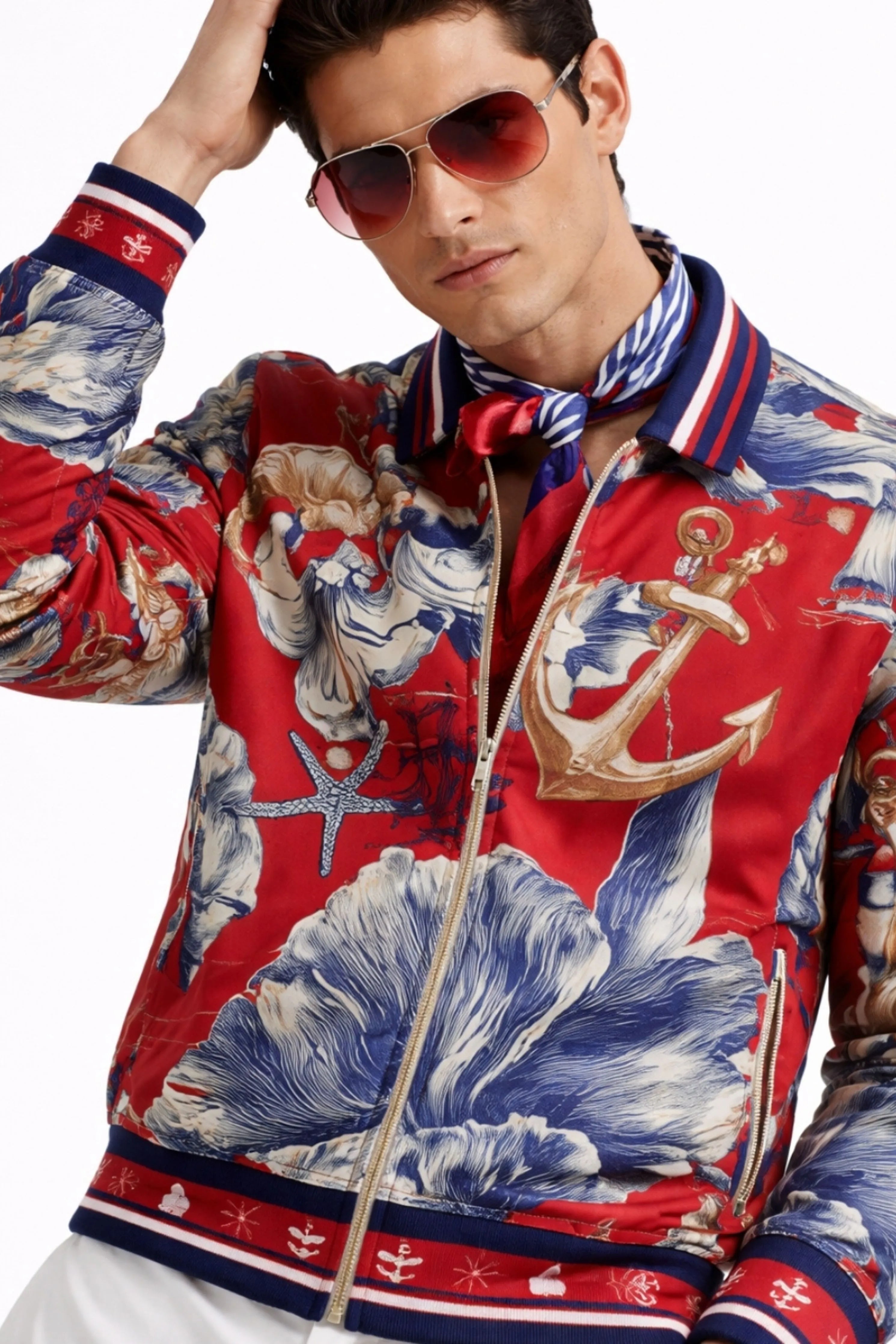 Oceanic Printed Bomber Jacket