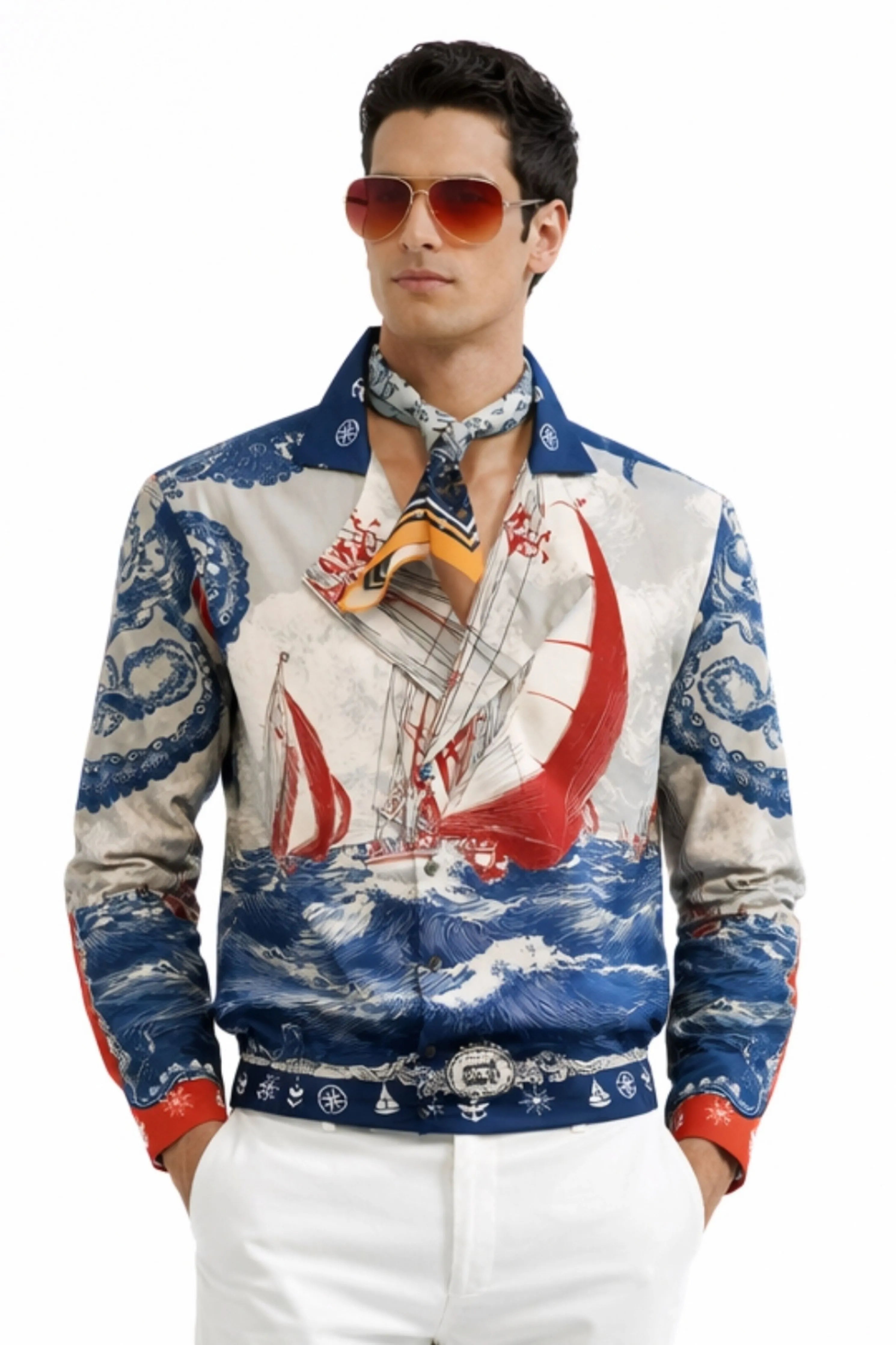 Sardinia Printed Crossover Shirt
