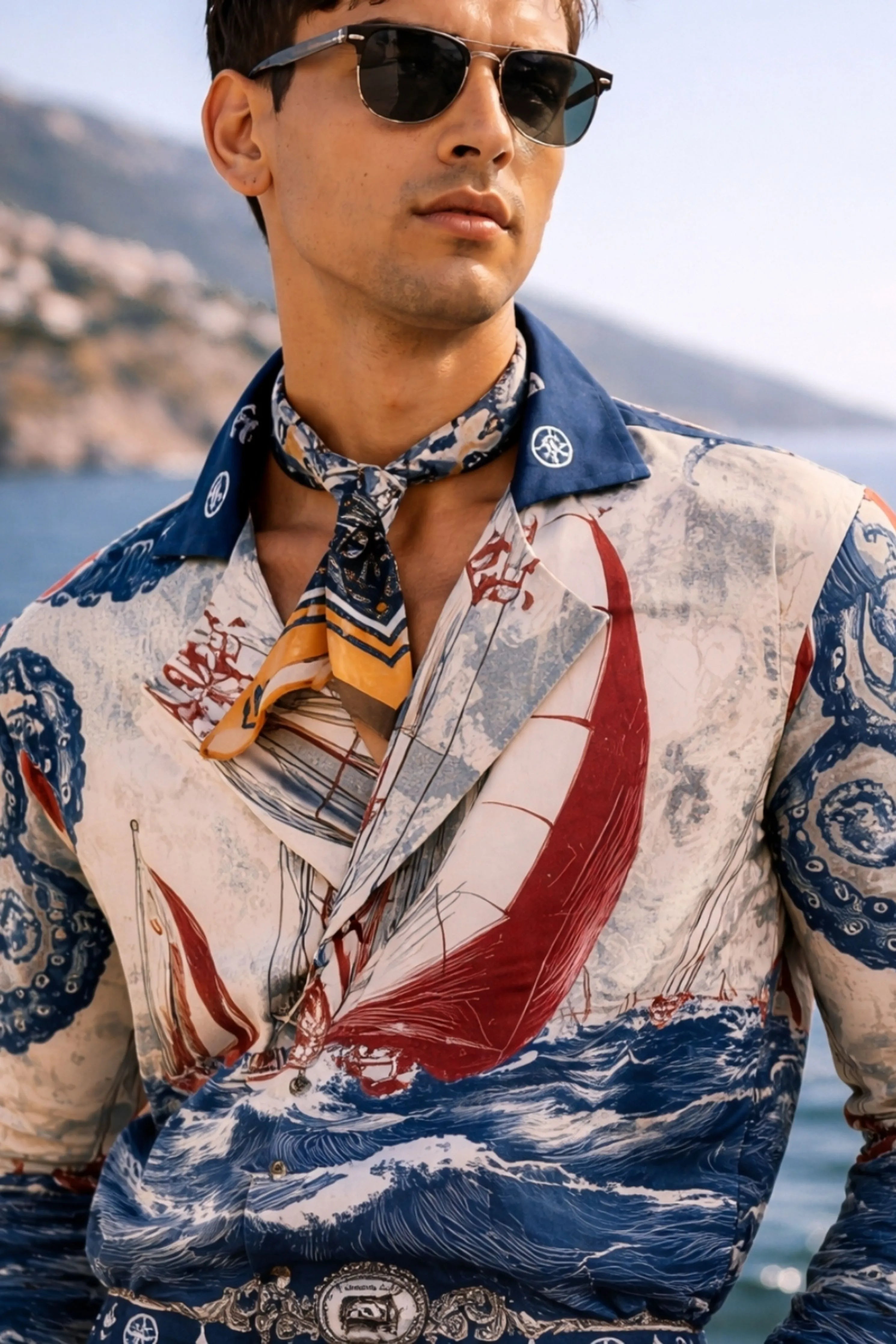 Sardinia Printed Crossover Shirt