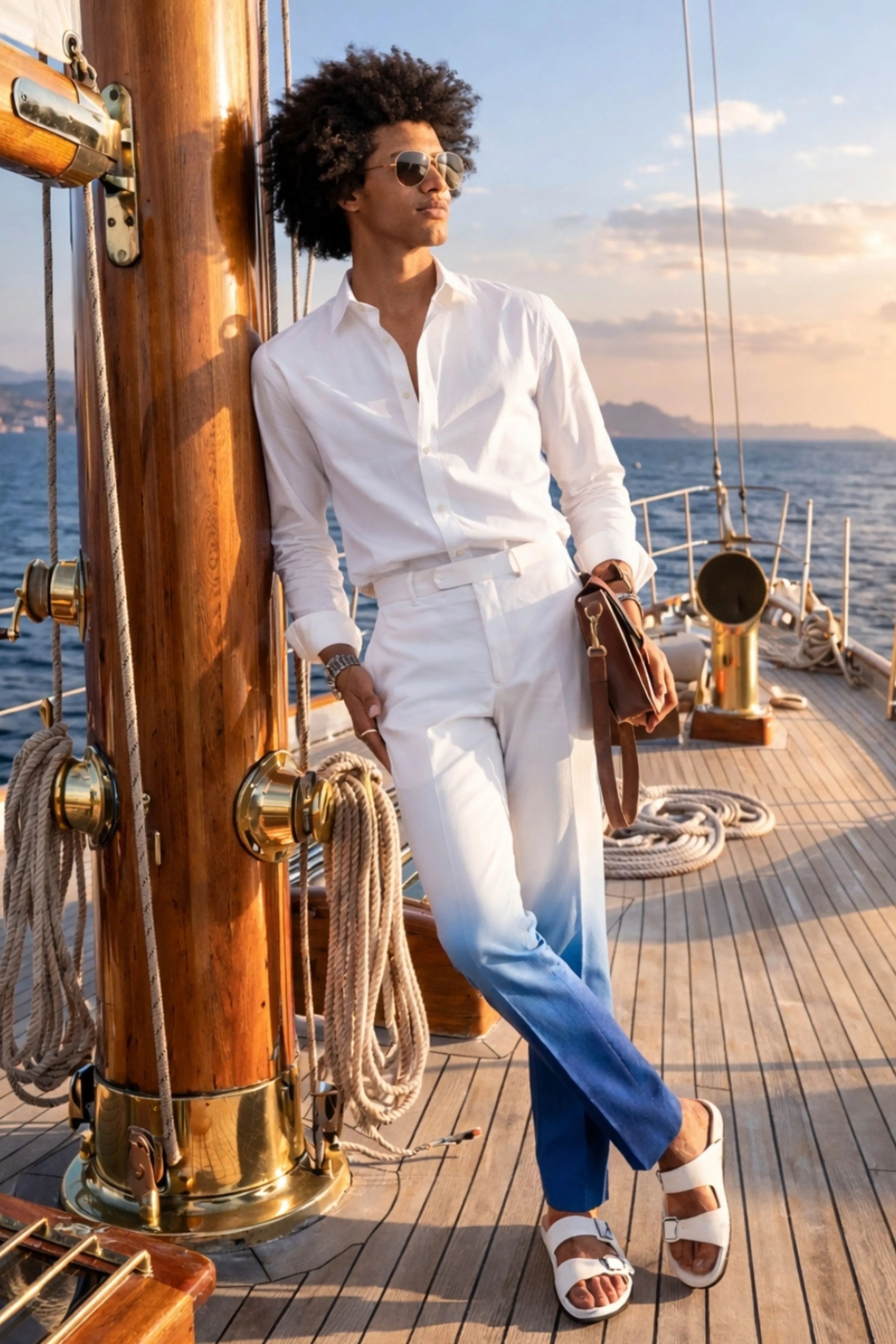 White Nautical Solid Shirt