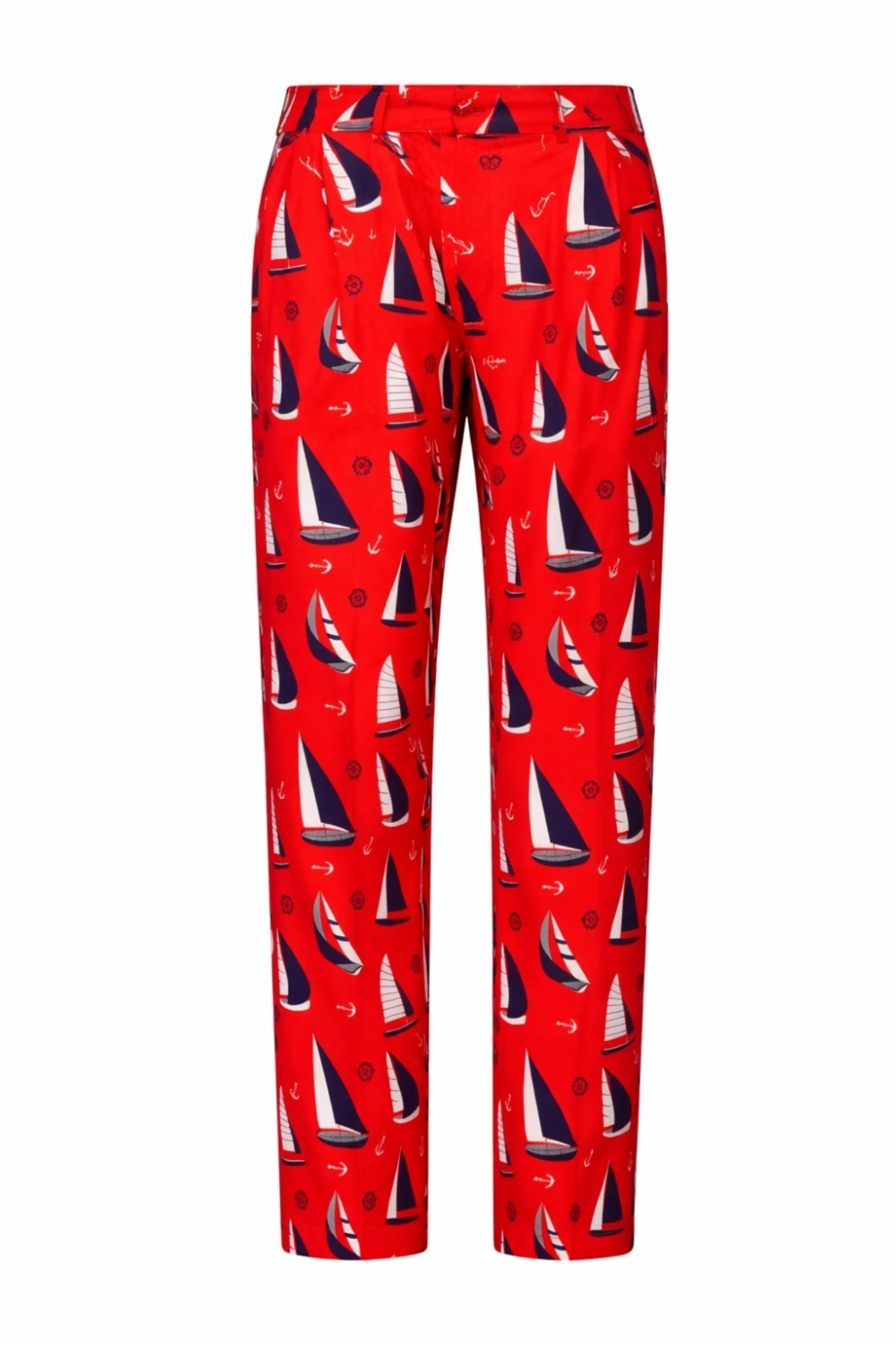 Yacht Red Printed Trousers