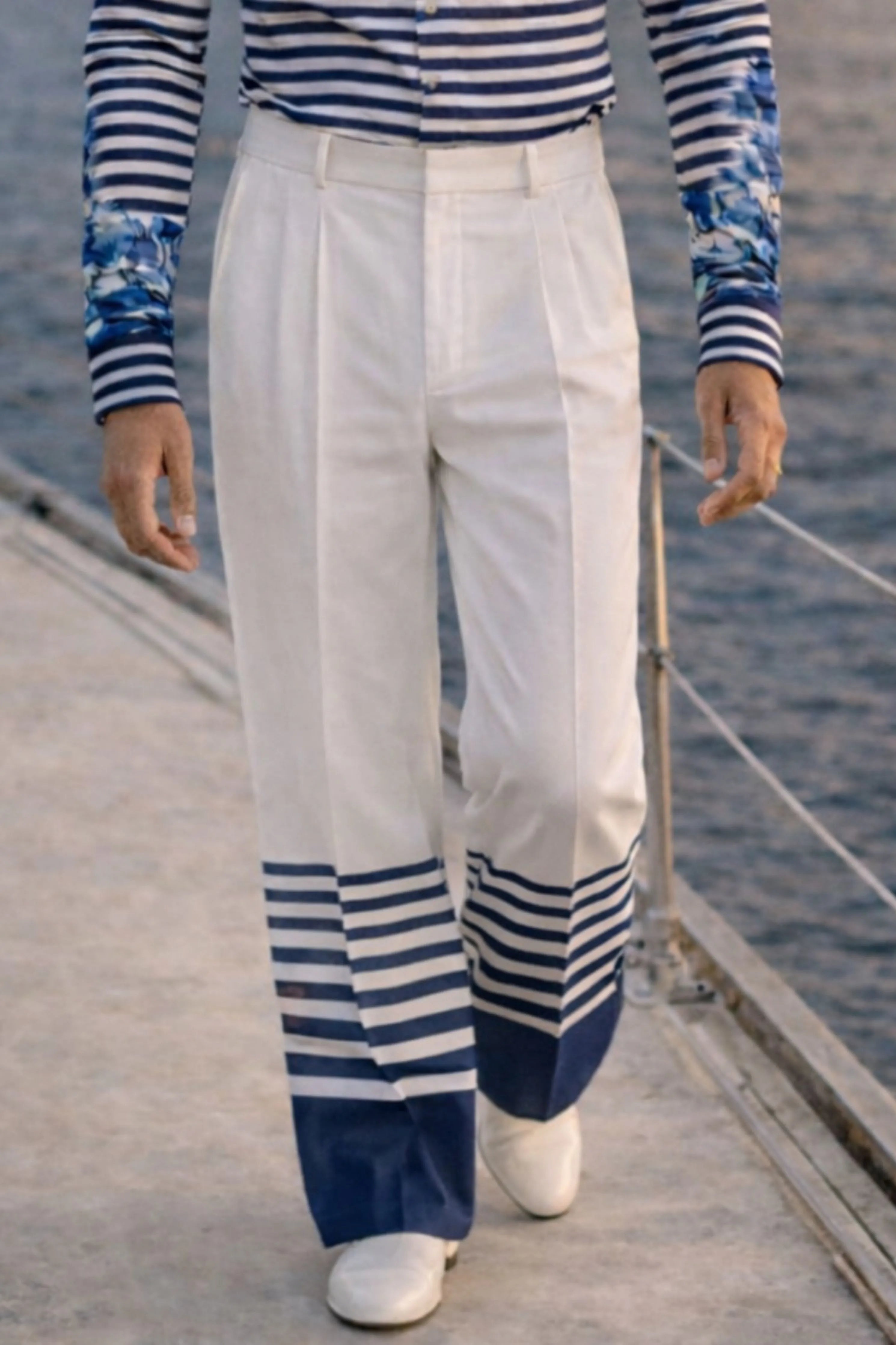 Breton Stripes Printed Trousers