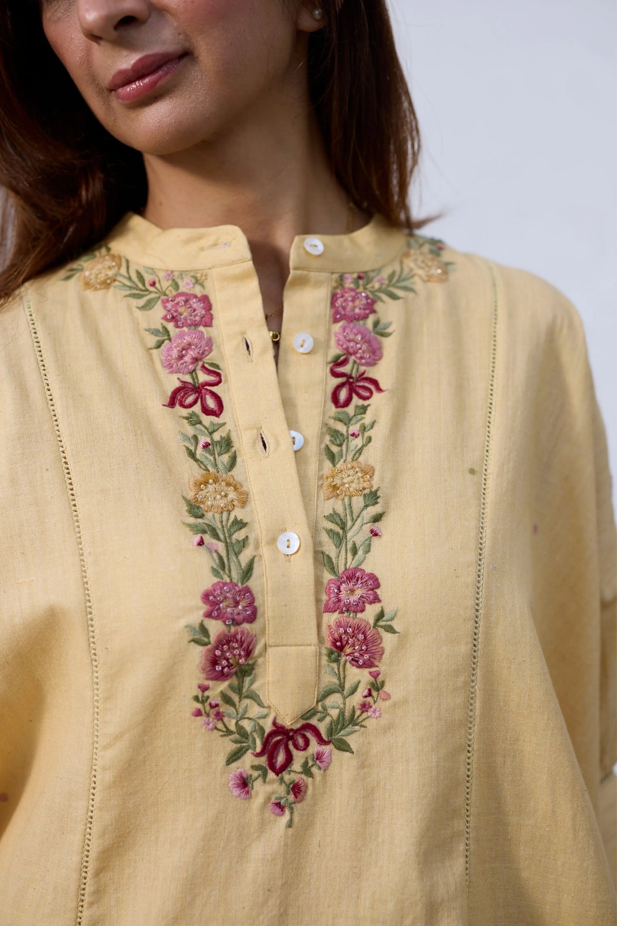 Brisa Kaftan Set In Yellow