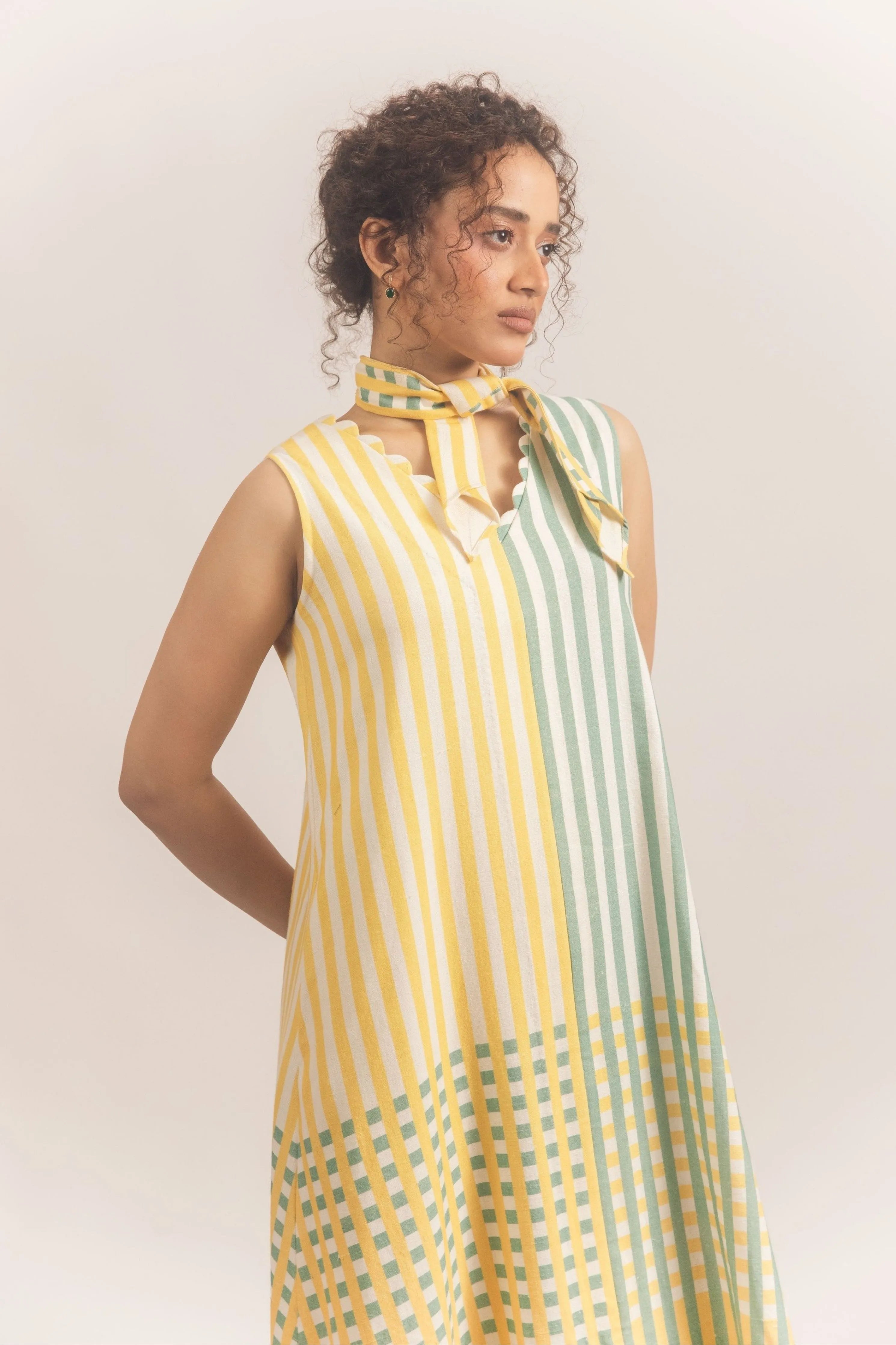 Scallop Dress Checkered