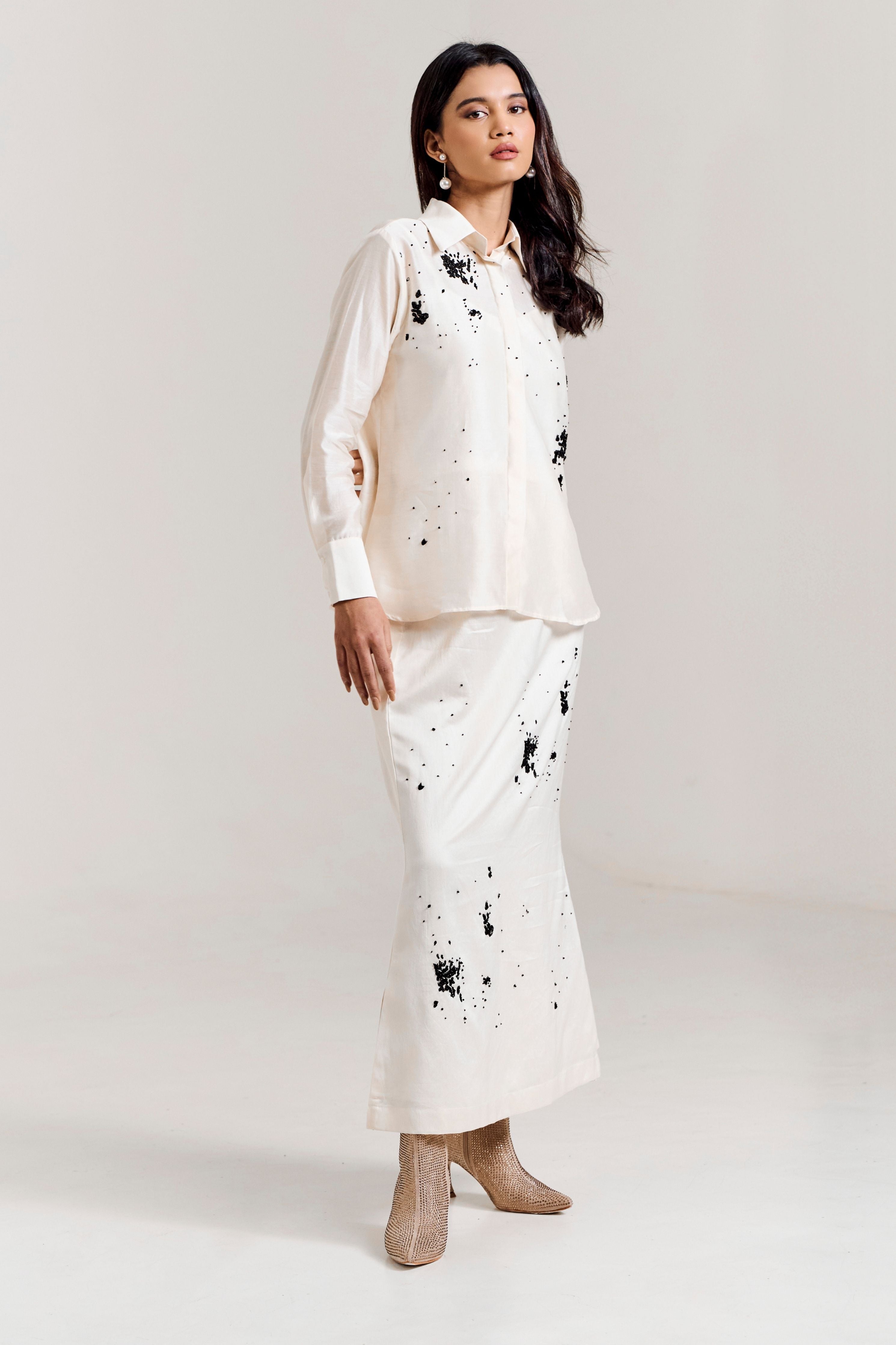 White Scatter Skirt Coord