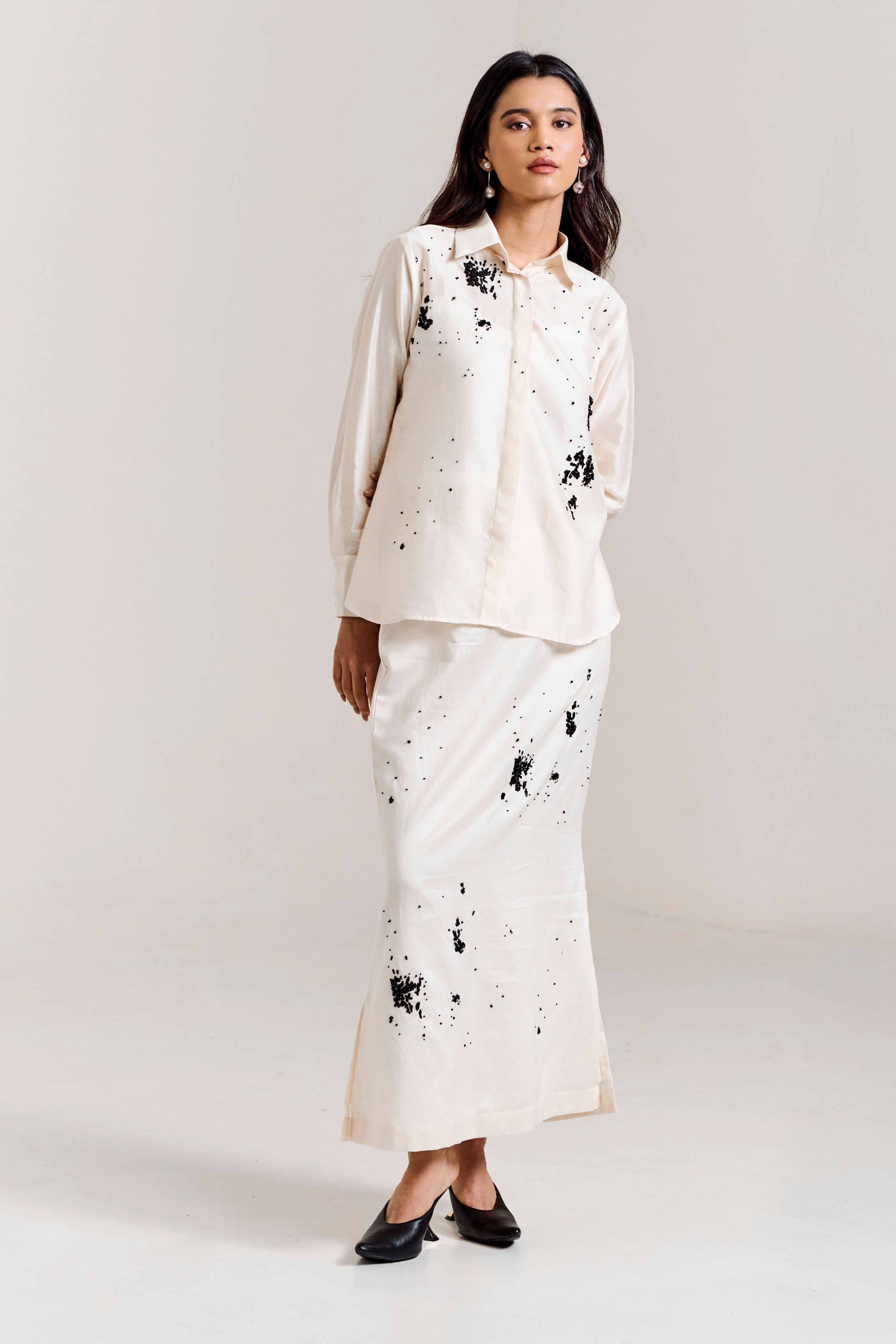 White Scatter Skirt Coord