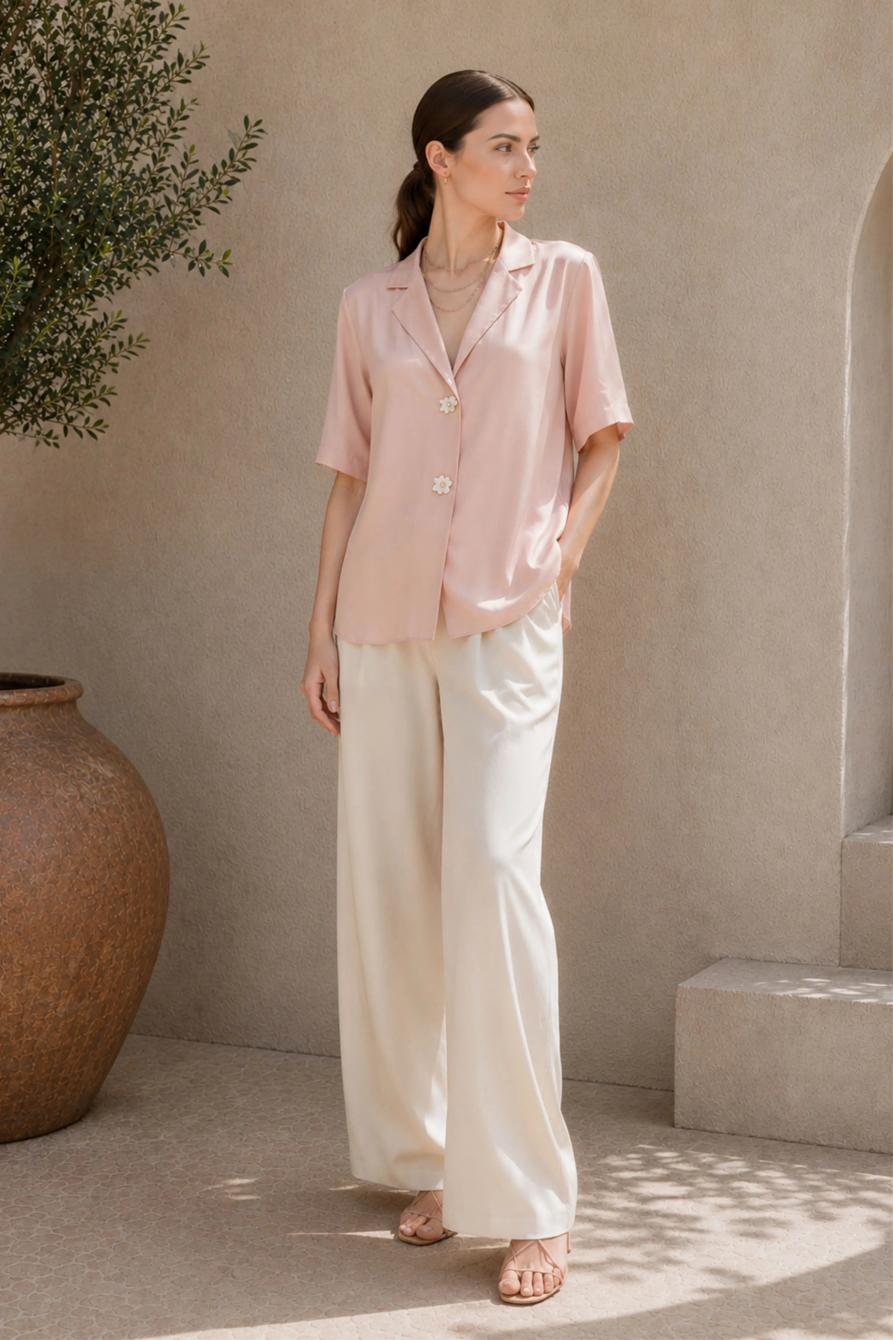 Roselle Silk Crepe Shirt