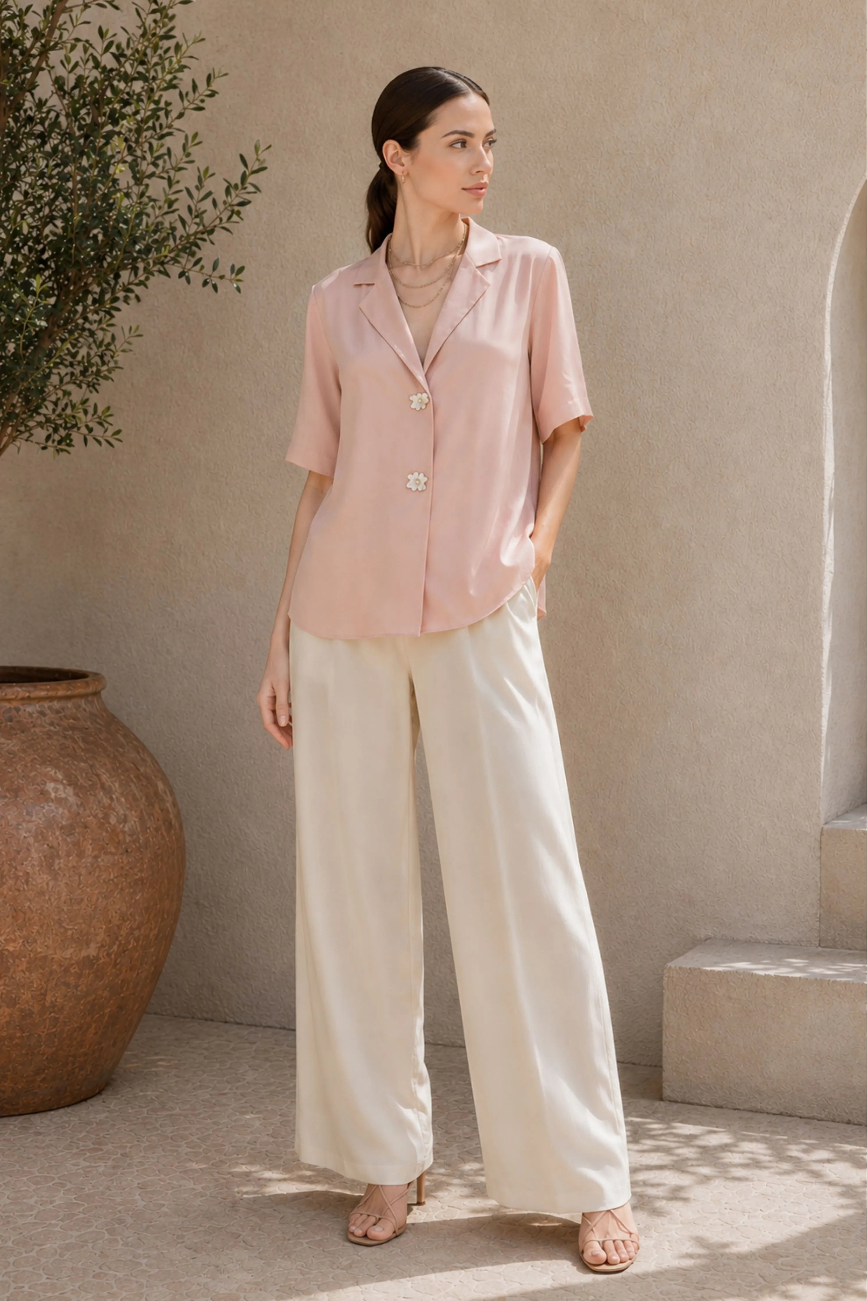 Roselle Silk Crepe Shirt