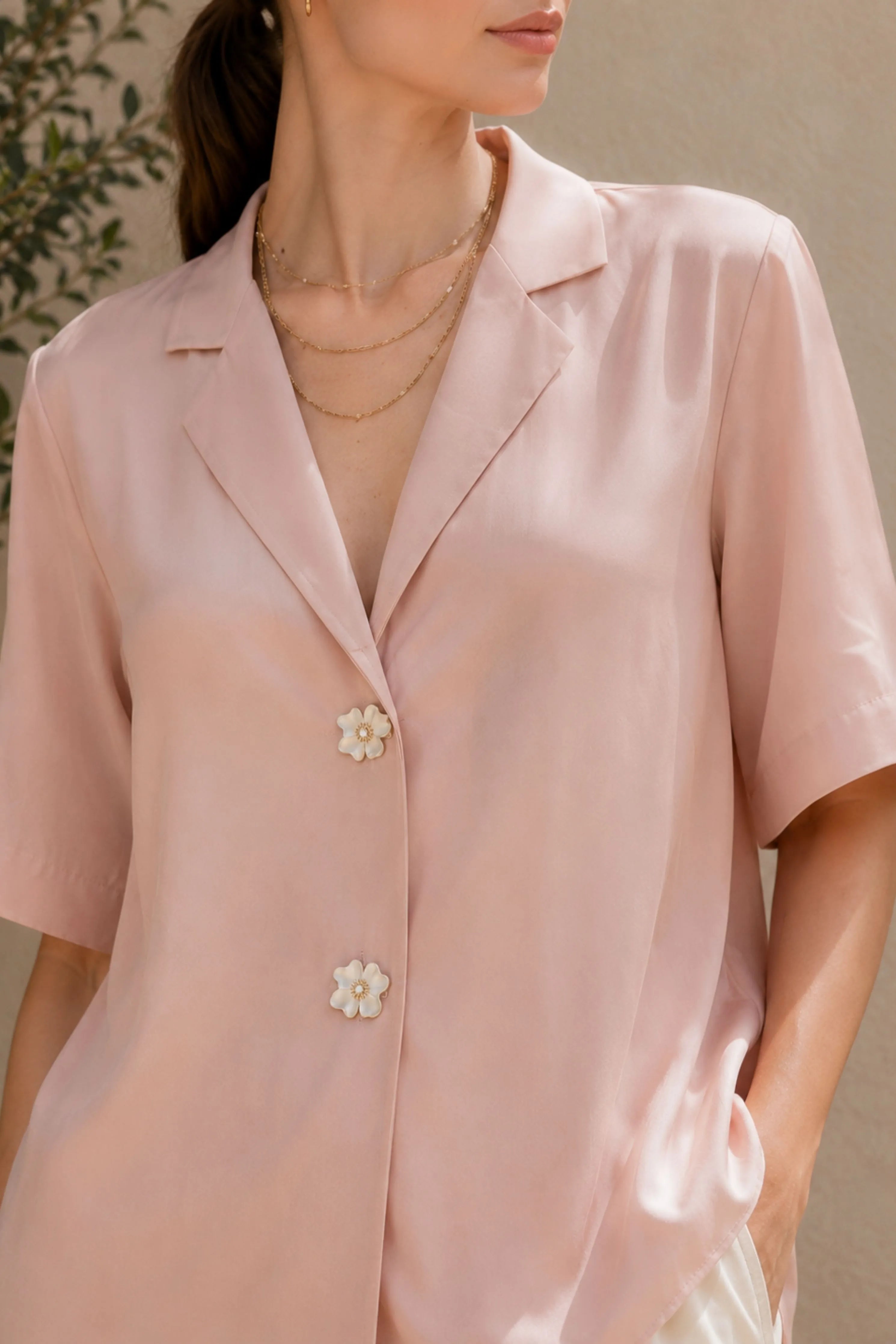 Roselle Silk Crepe Shirt