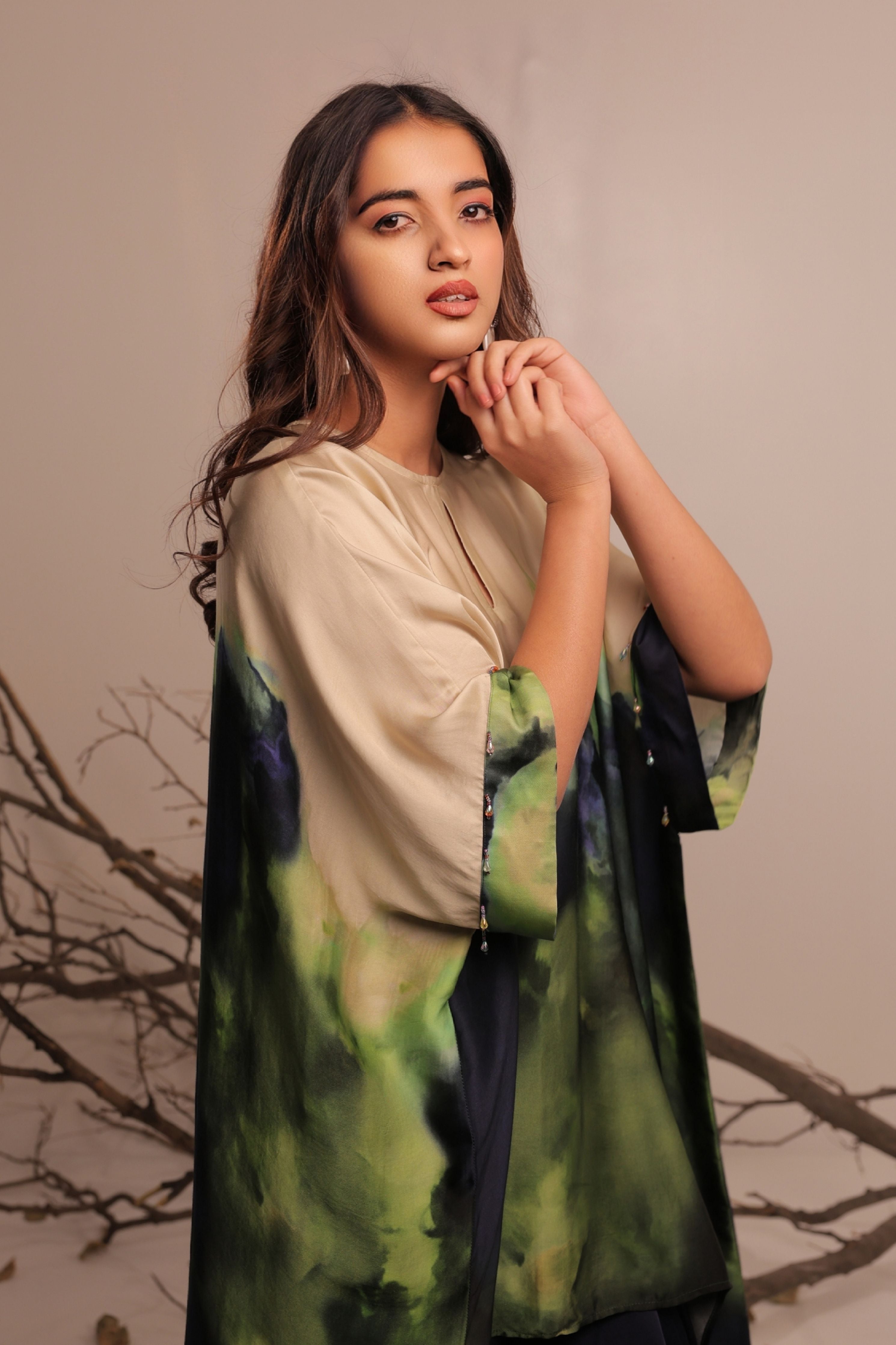 Jheel Asymmetric Kaftan Set