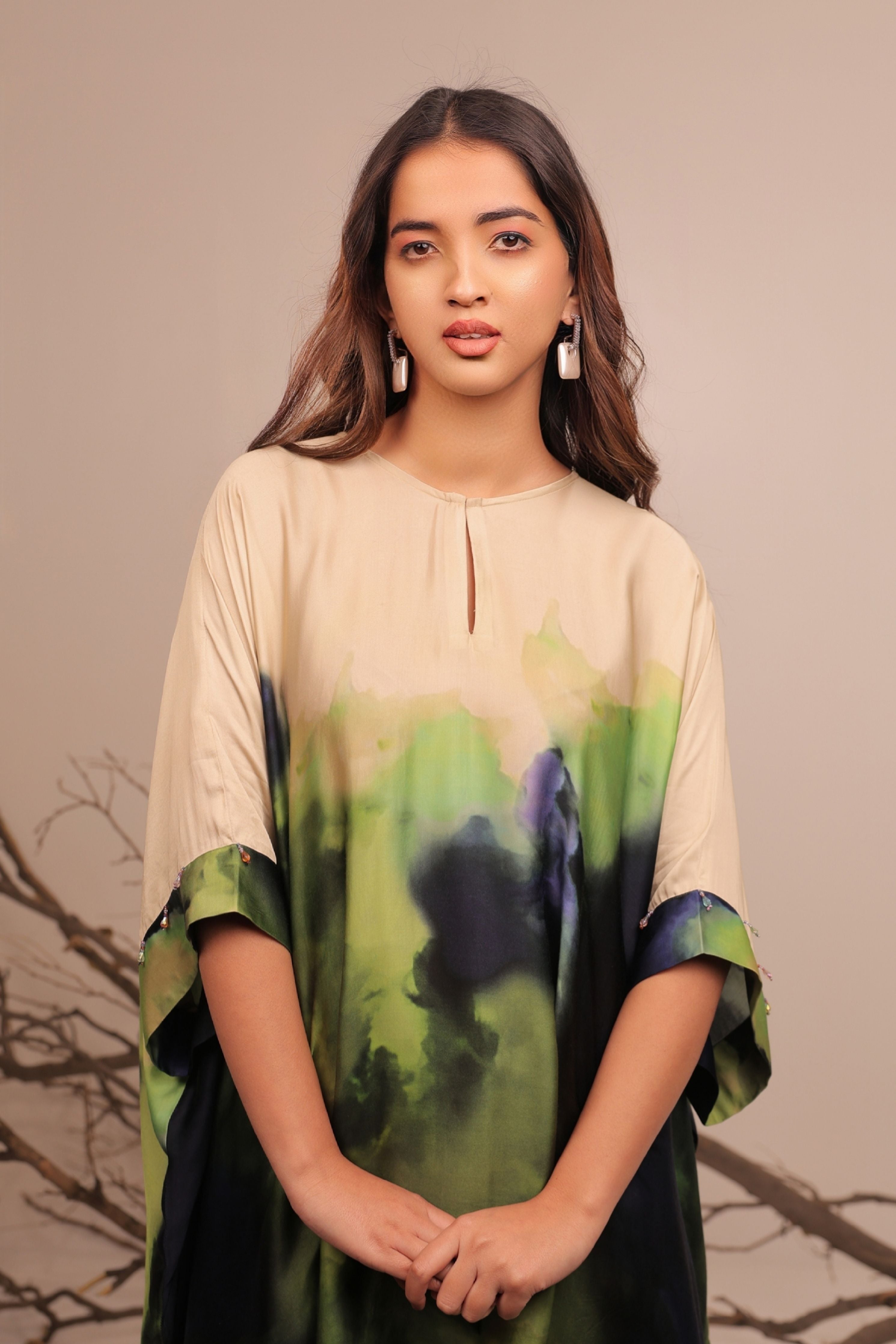 Jheel Asymmetric Kaftan Set