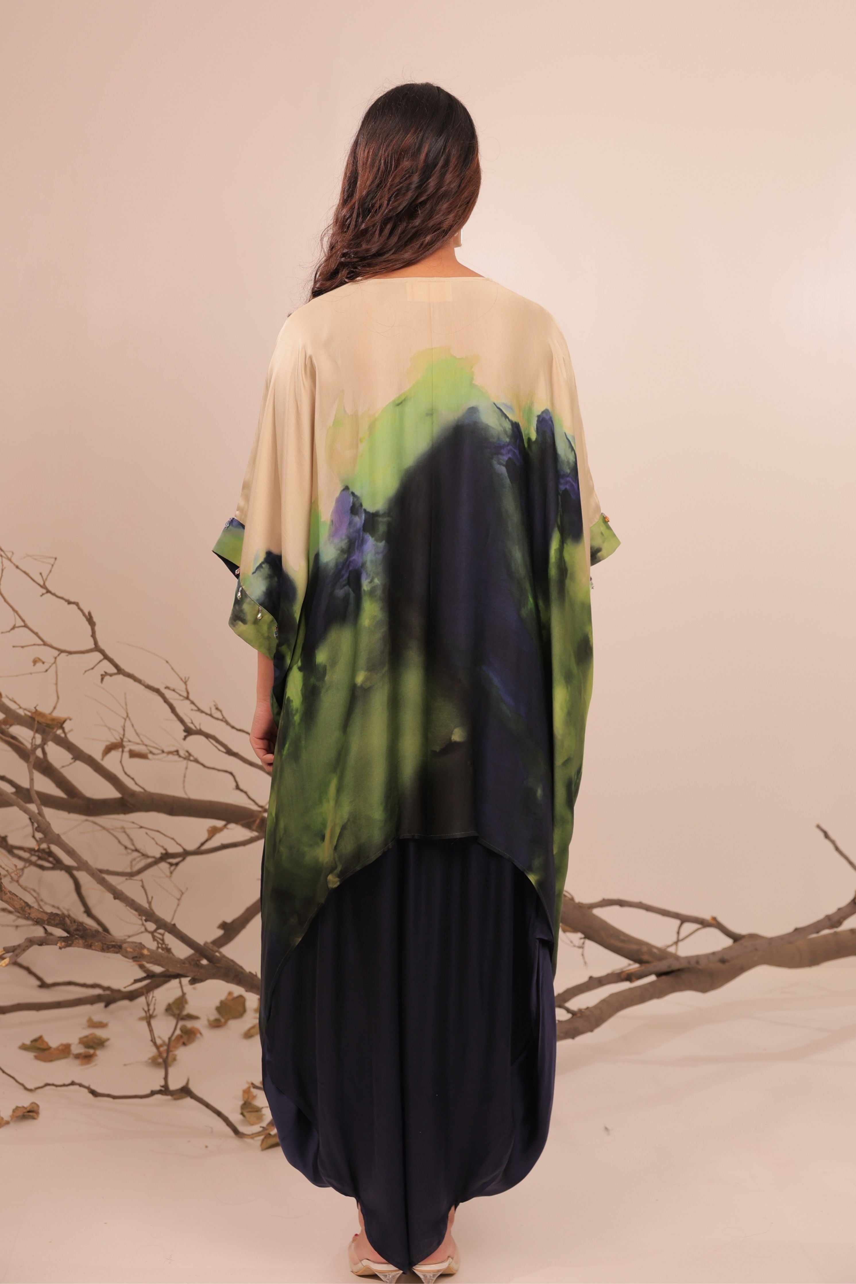 Jheel Asymmetric Kaftan Set