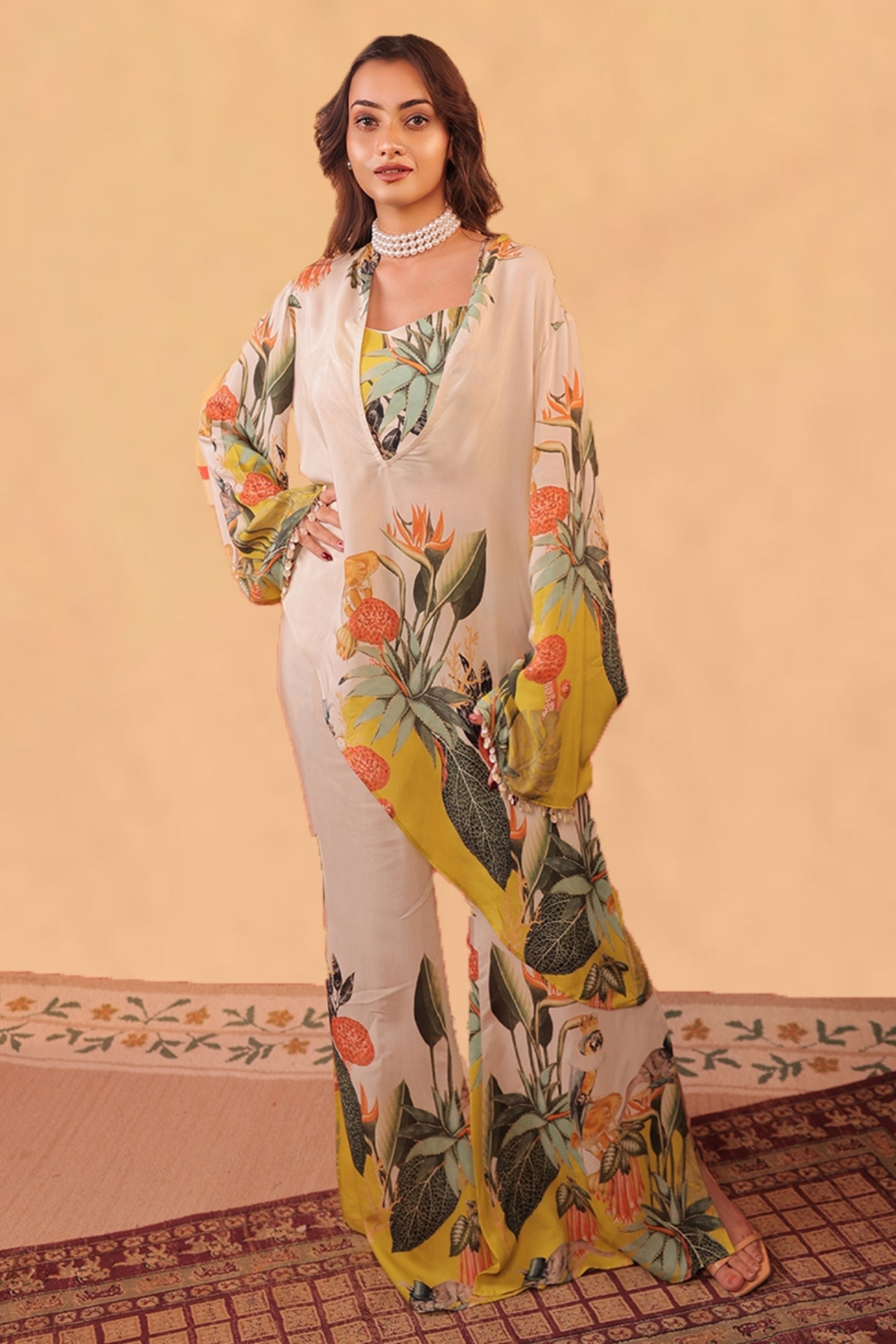 Kokum Asymmetric Sun Glow Tunic Co-Ord Set