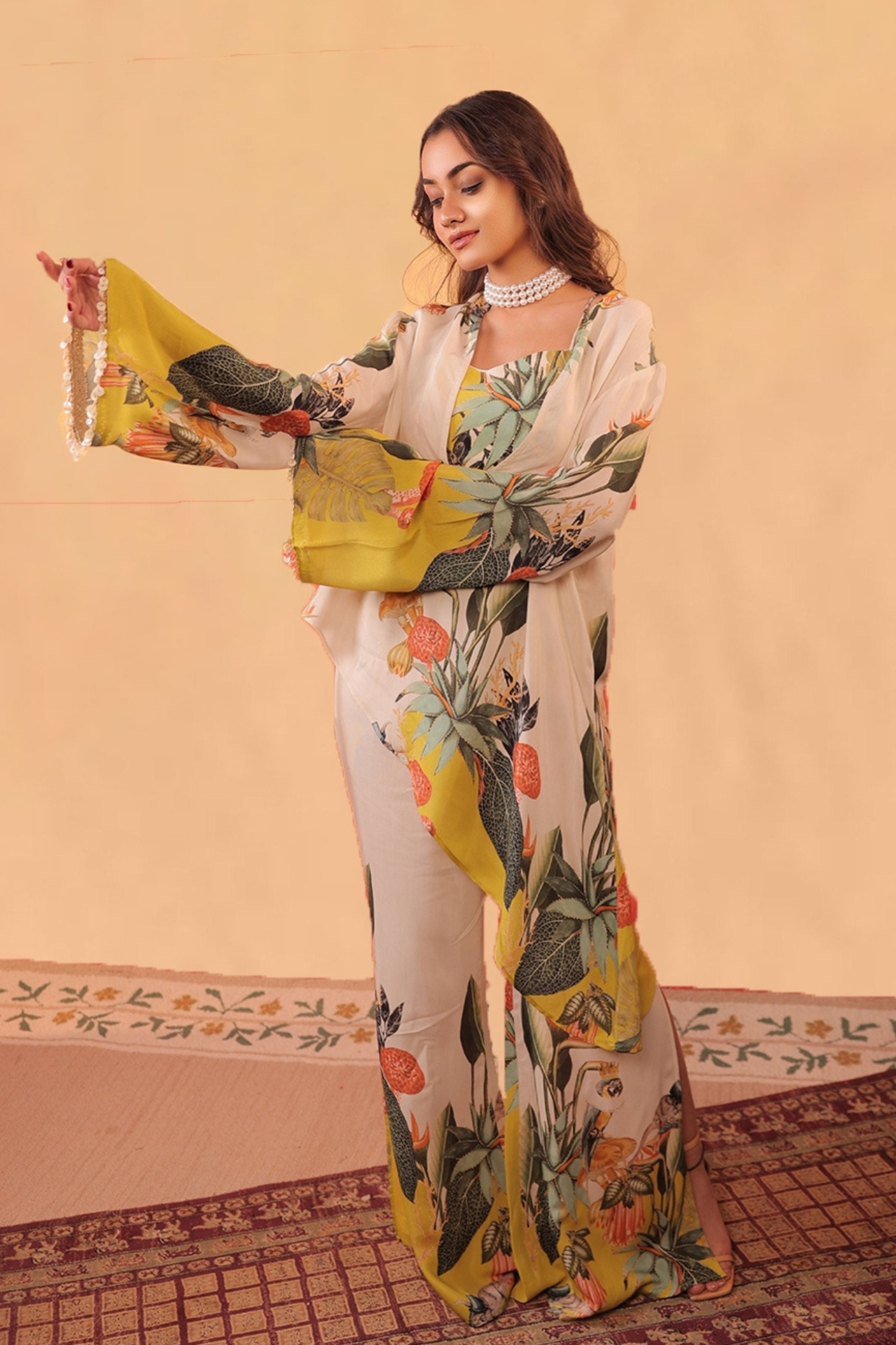 Kokum Asymmetric Sun Glow Tunic Co-Ord Set