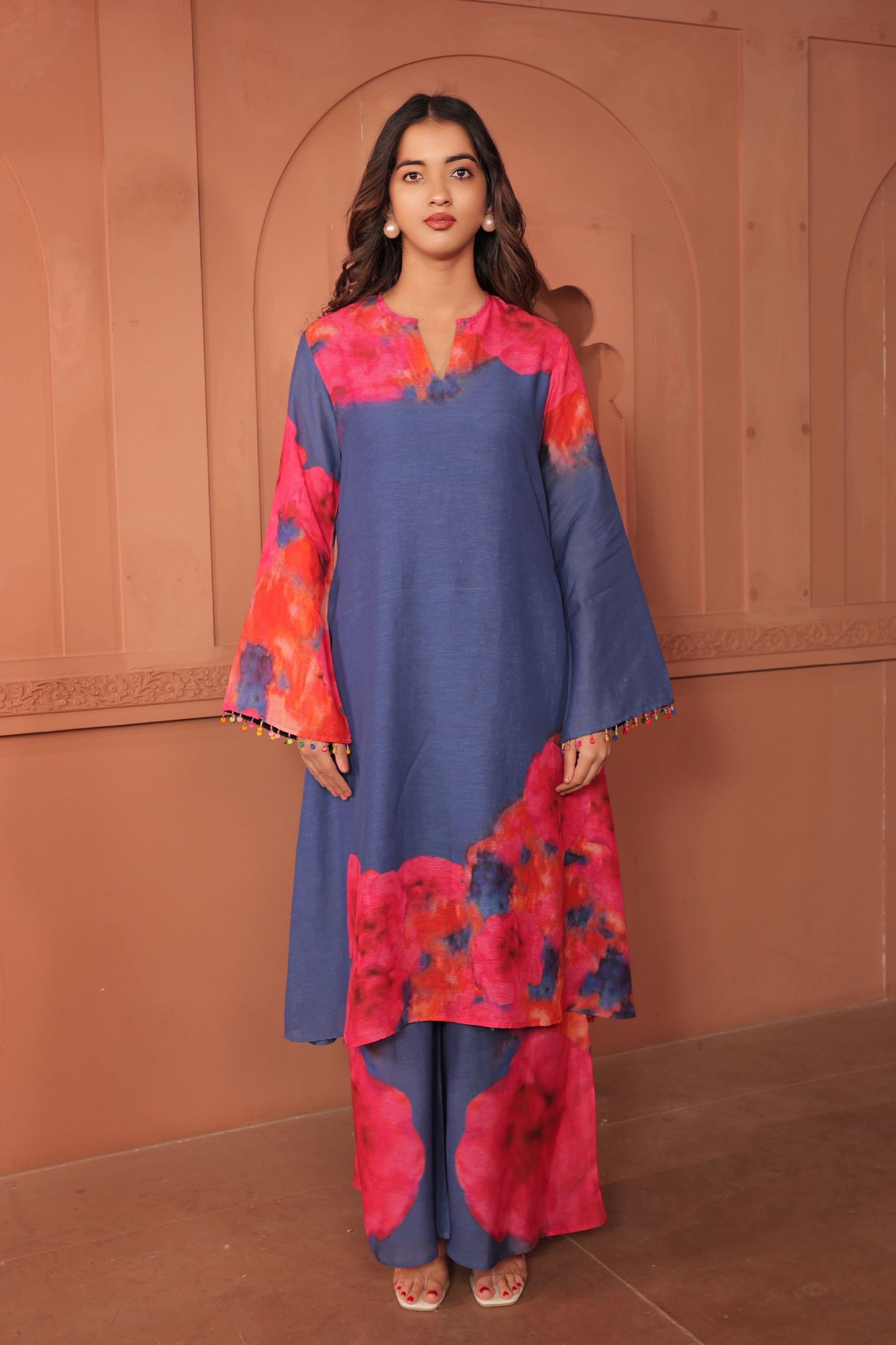 Blue Pankhudi A-Line Kurta Set