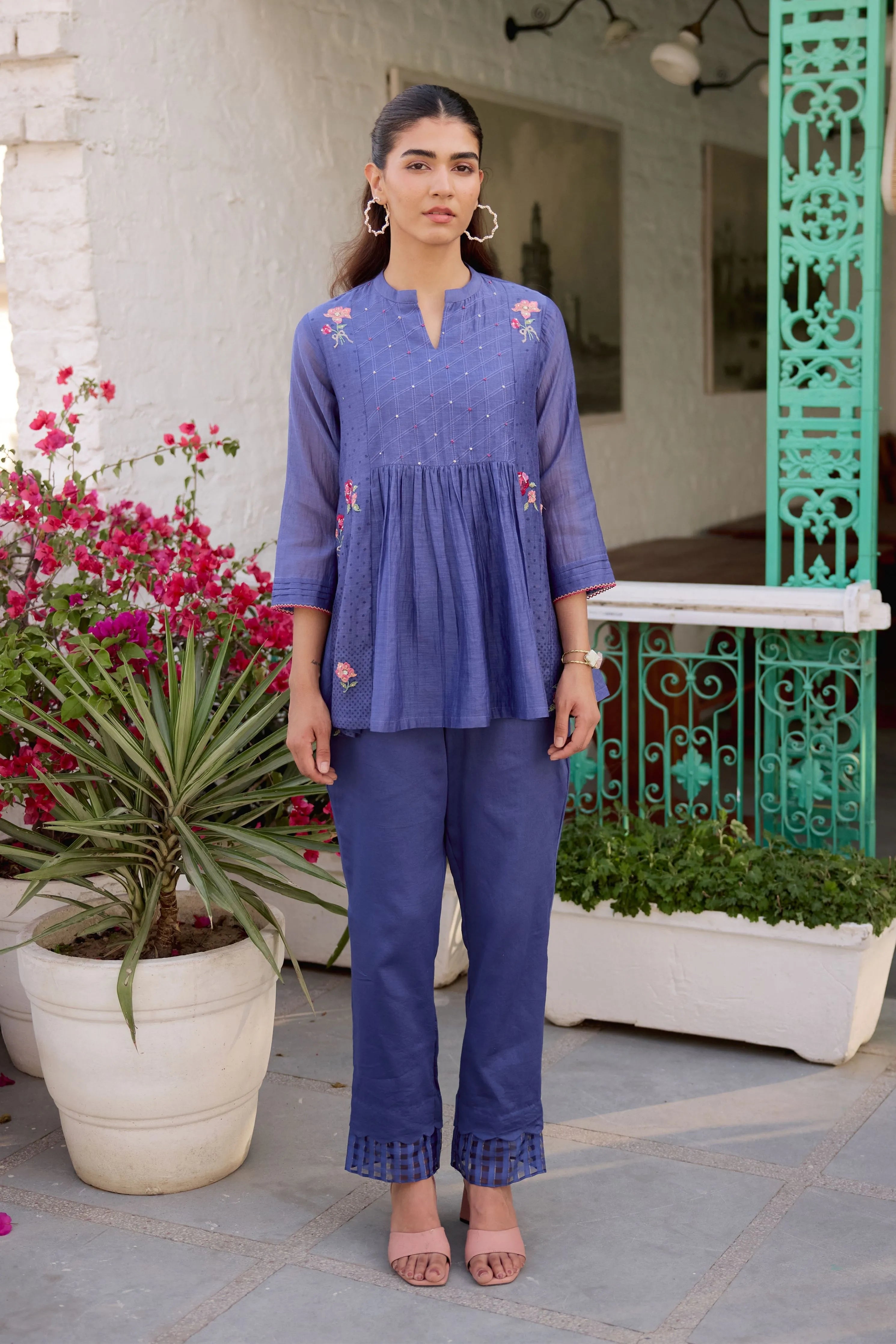 Blue Blooming Tale Co-Ord Set
