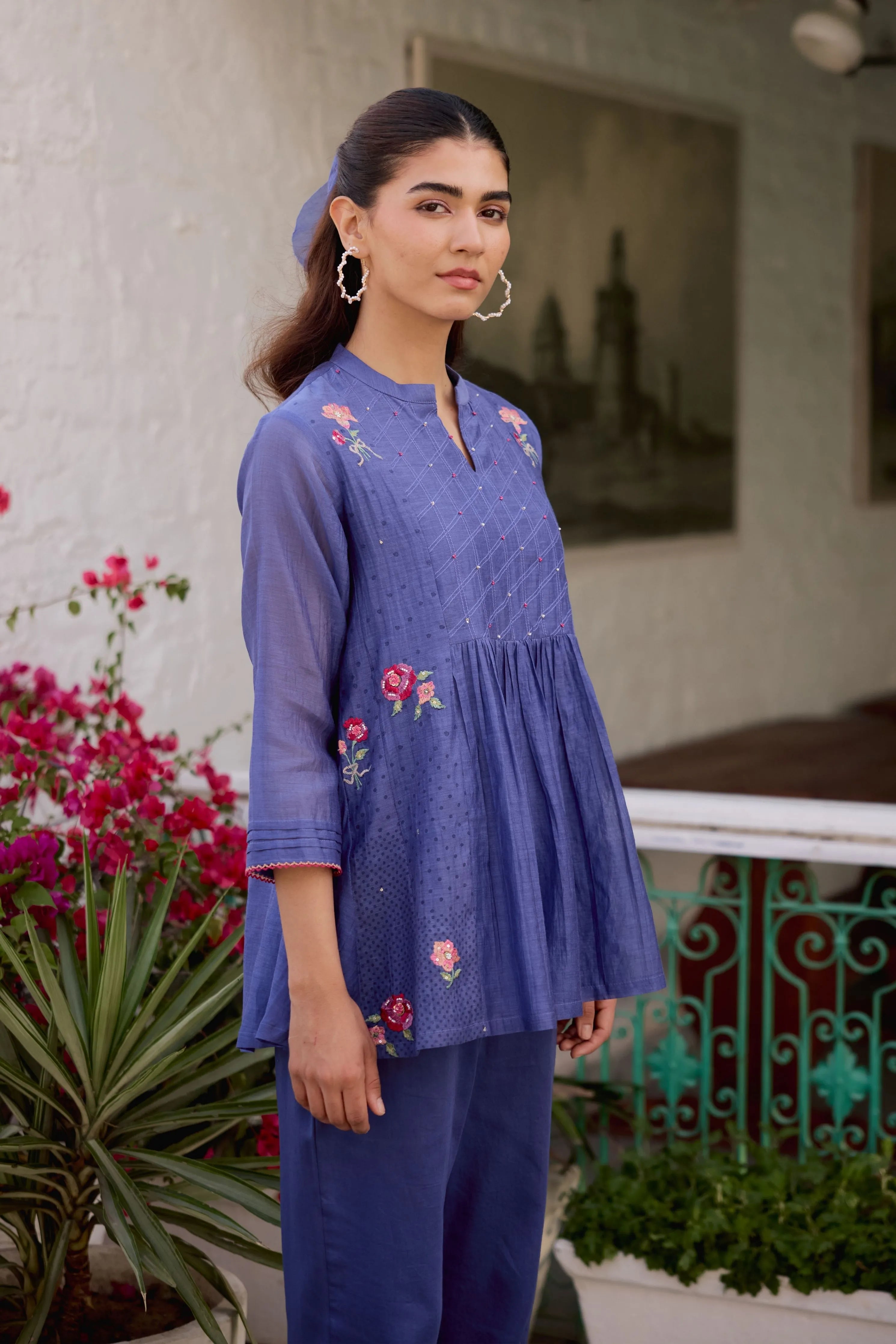 Blue Blooming Tale Co-Ord Set