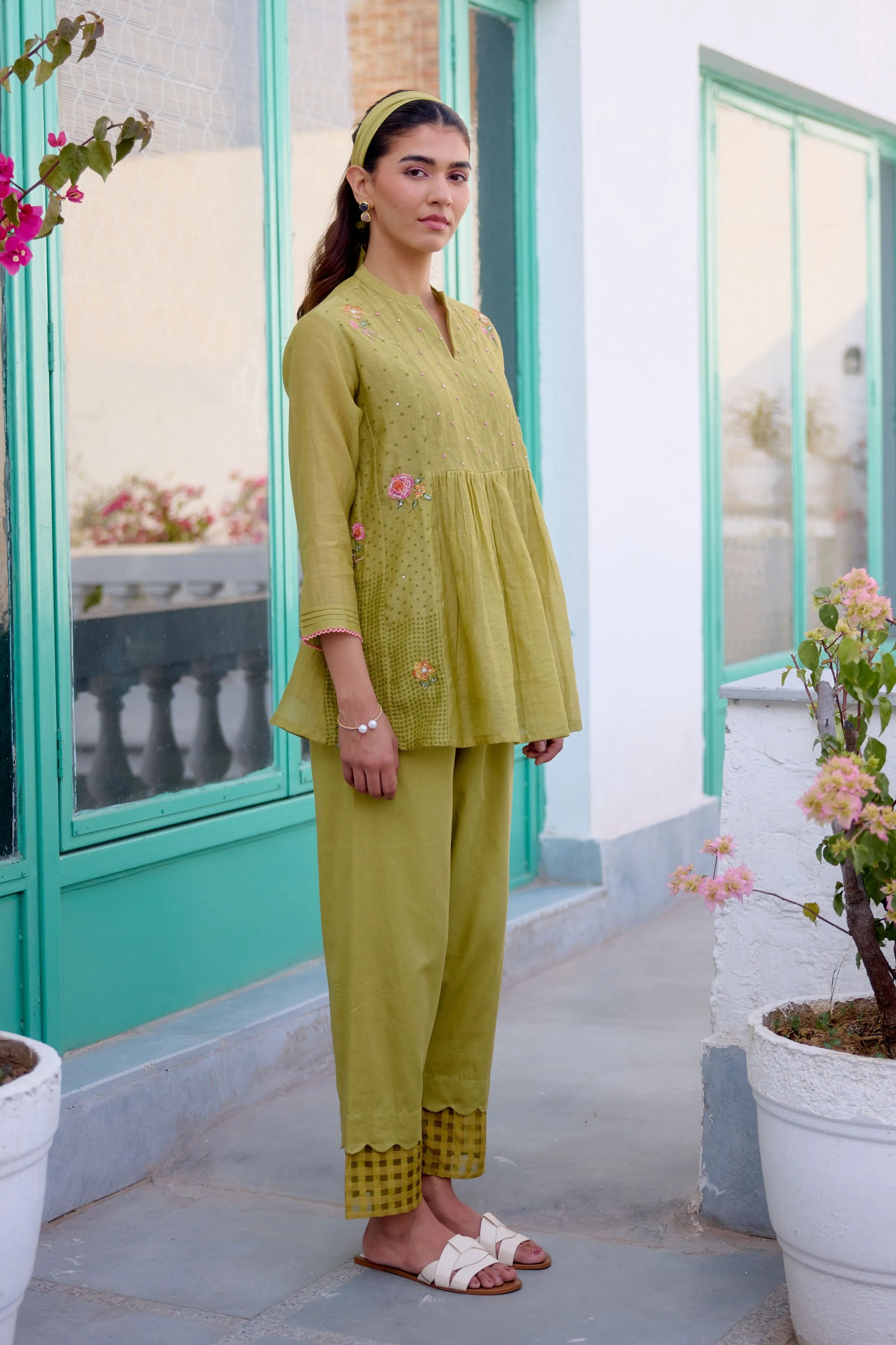 Green Blooming Tale Co-Ord Set
