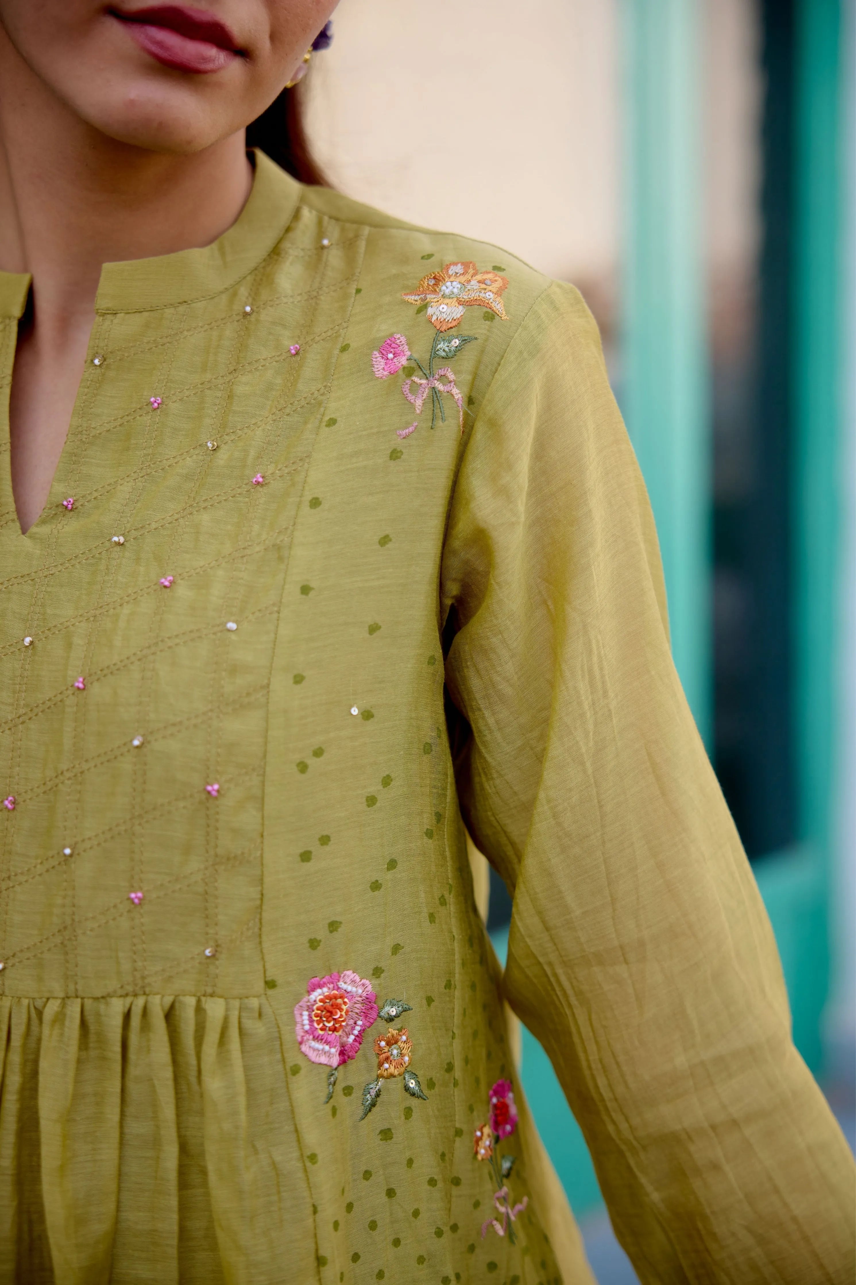 Green Blooming Tale Co-Ord Set