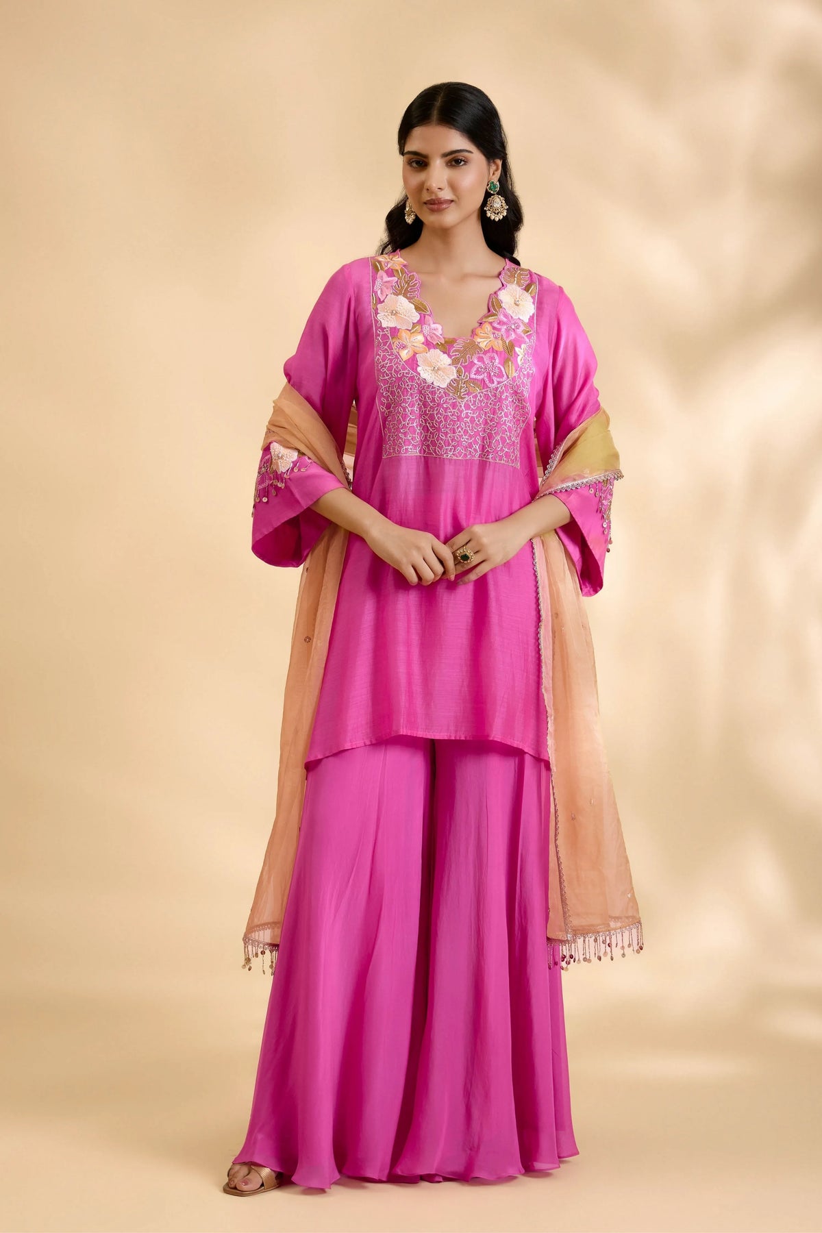 Rani Amaya Short Kurta Sharara Set