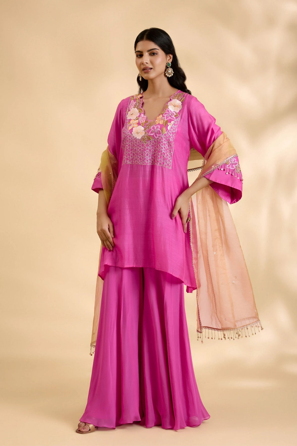 Rani Amaya Short Kurta Sharara Set