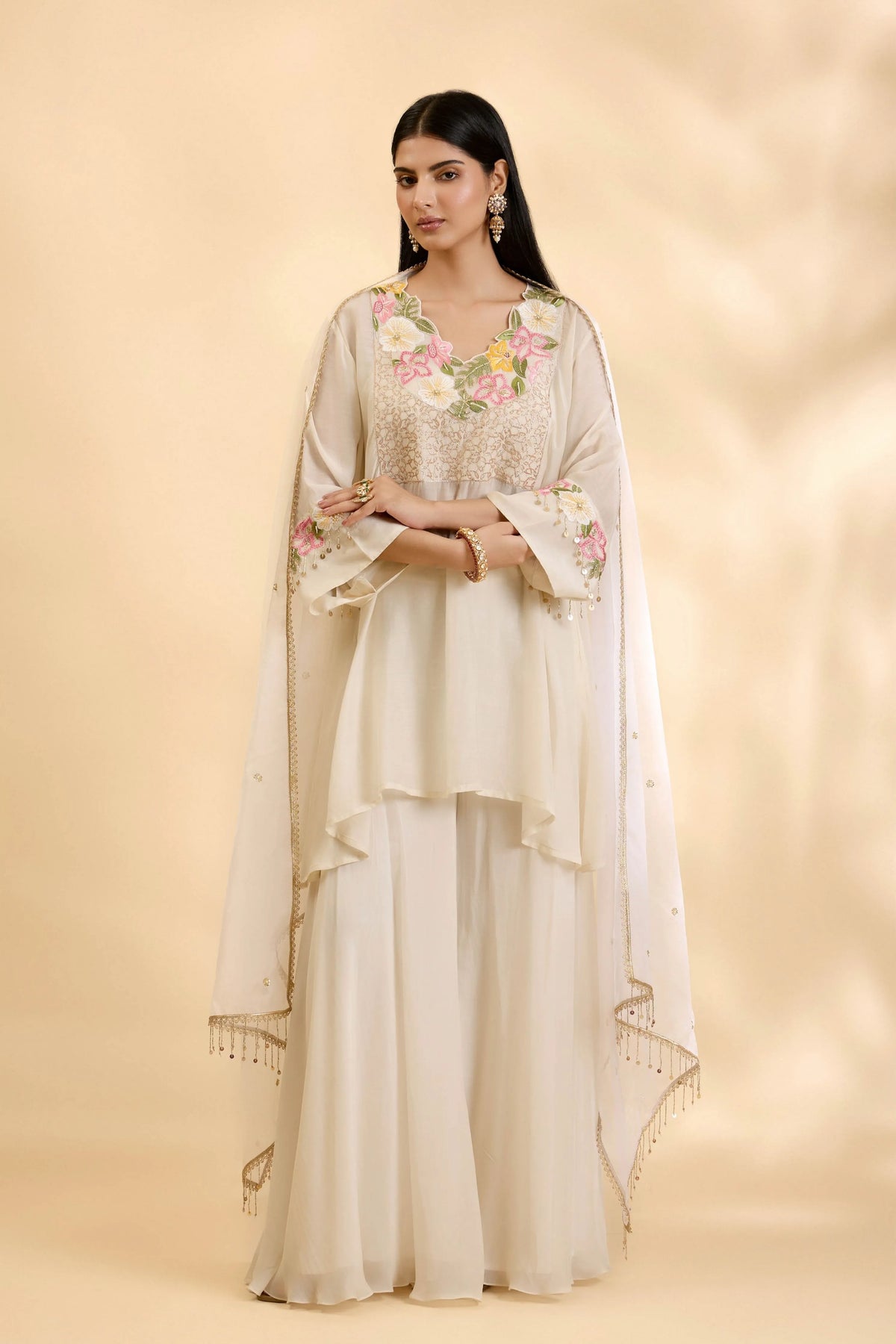 Chandani Amaya Short Kurta Sharara Set