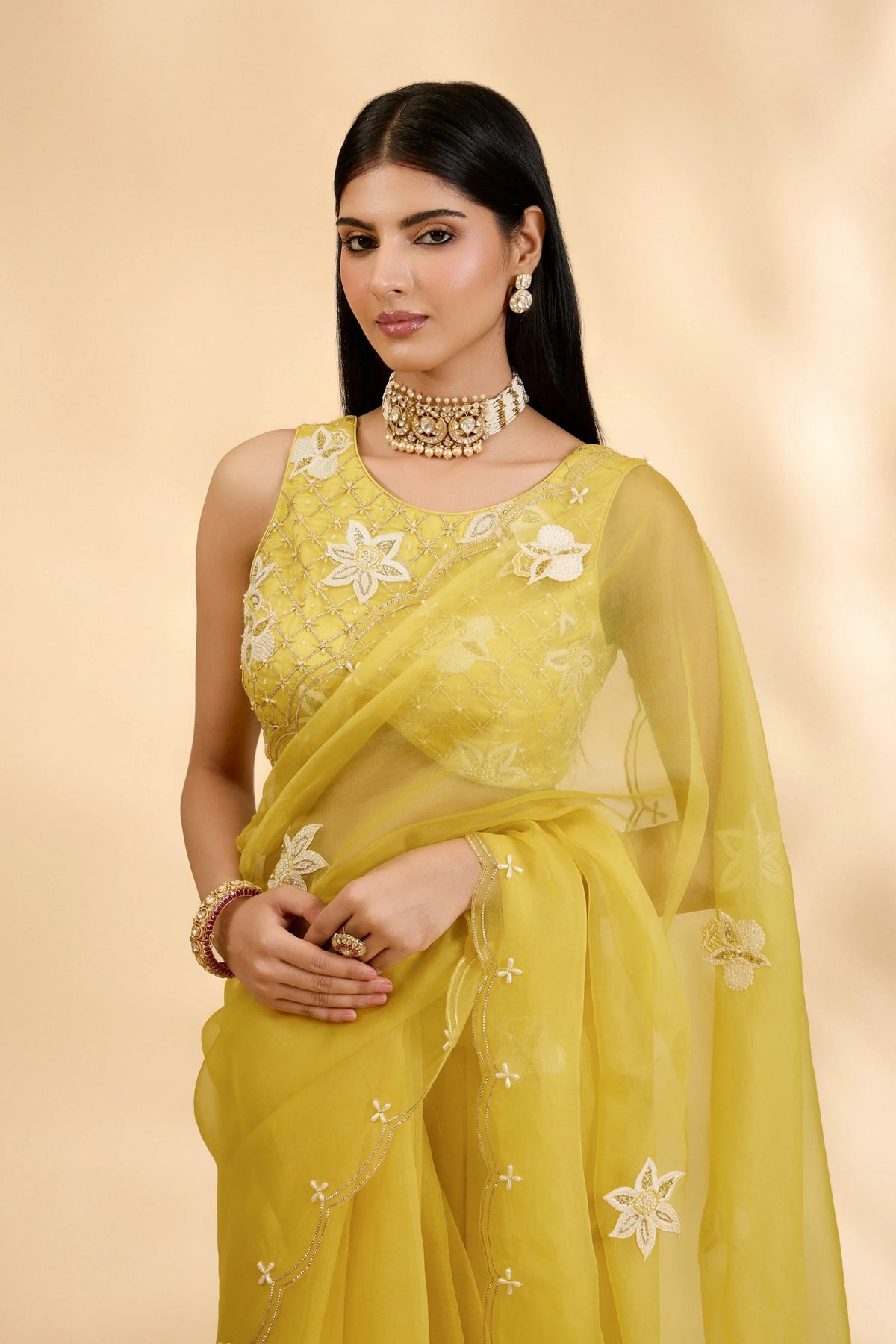 Kesar Nargis Embellished Sari Set