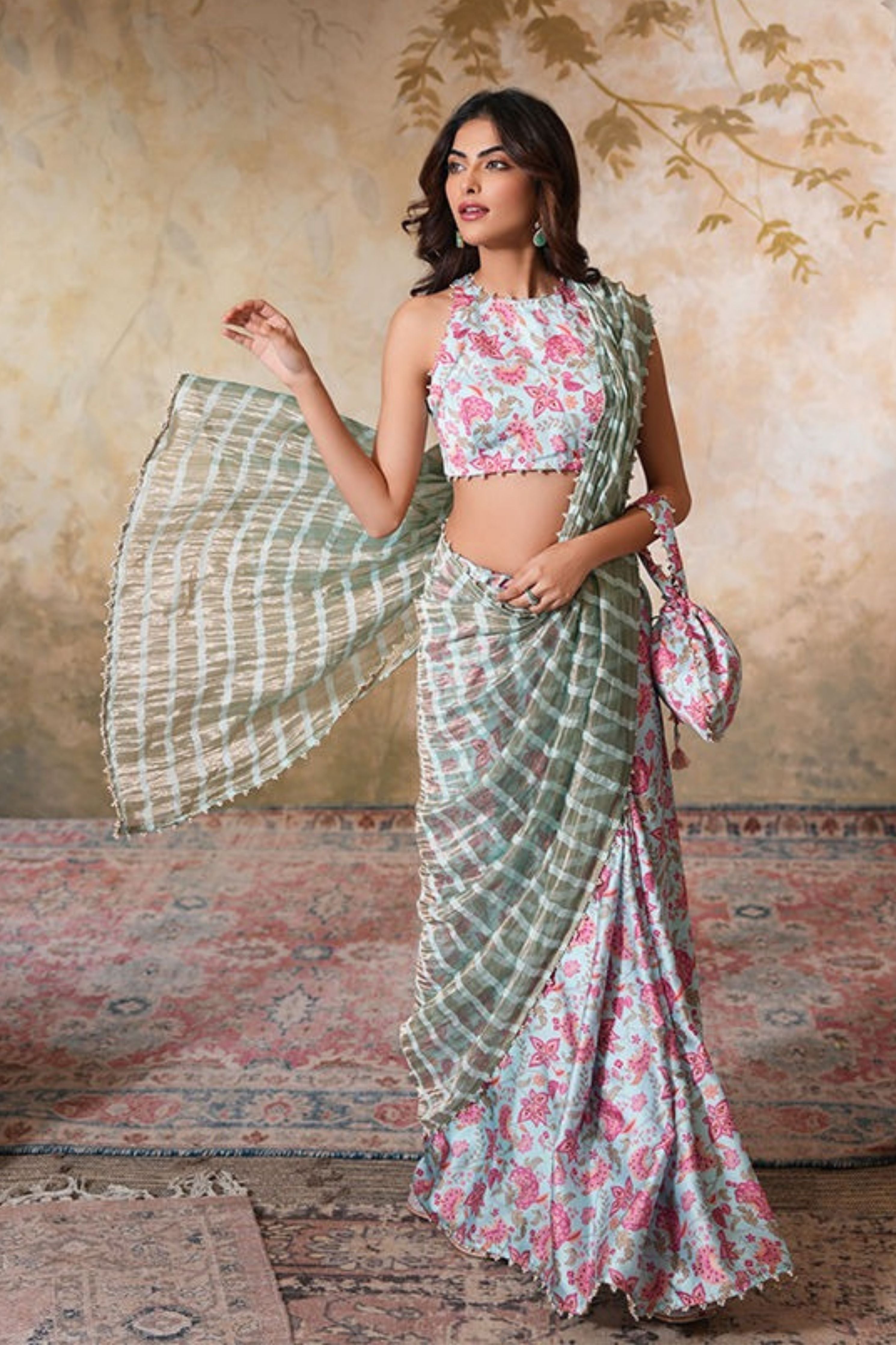 Seher Pearl Saree With Blouse