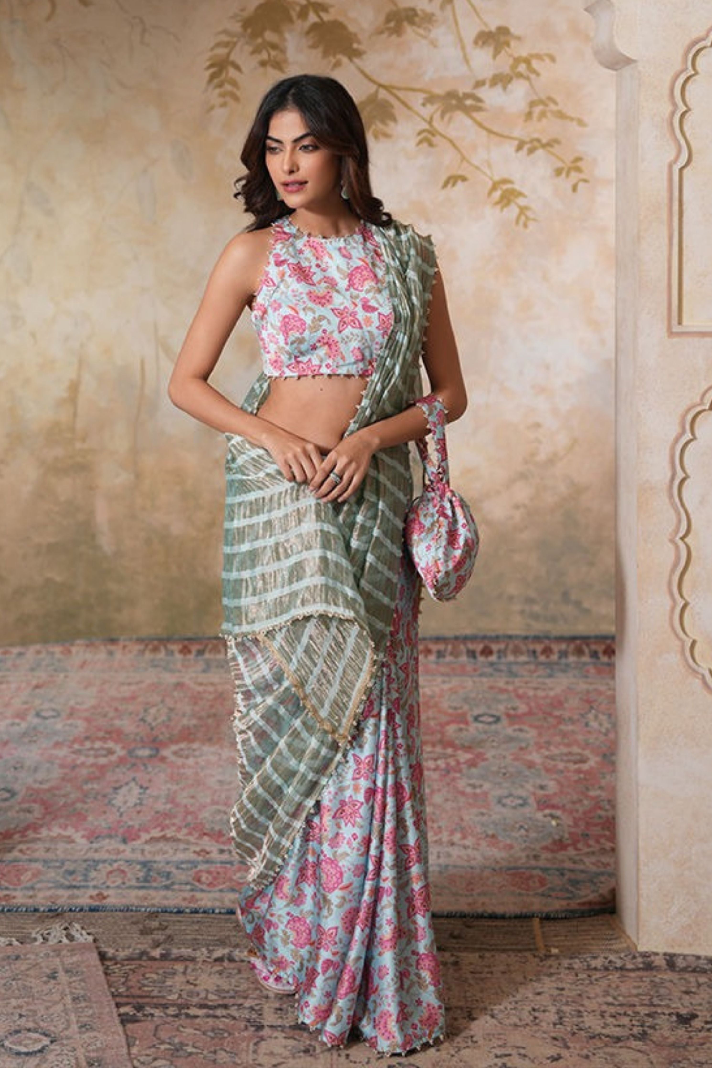 Seher Pearl Saree With Blouse