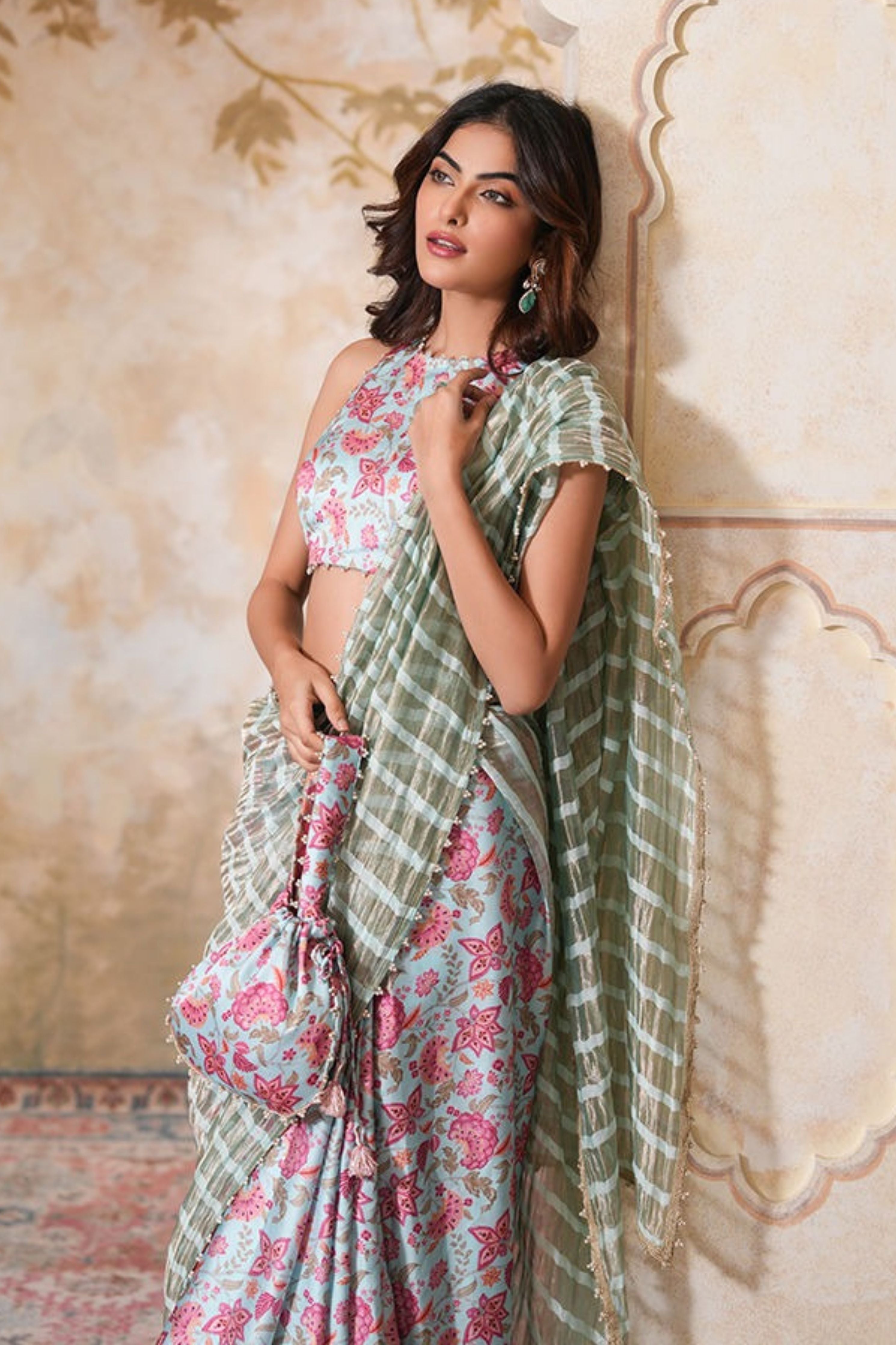 Seher Pearl Tissue Silk Saree