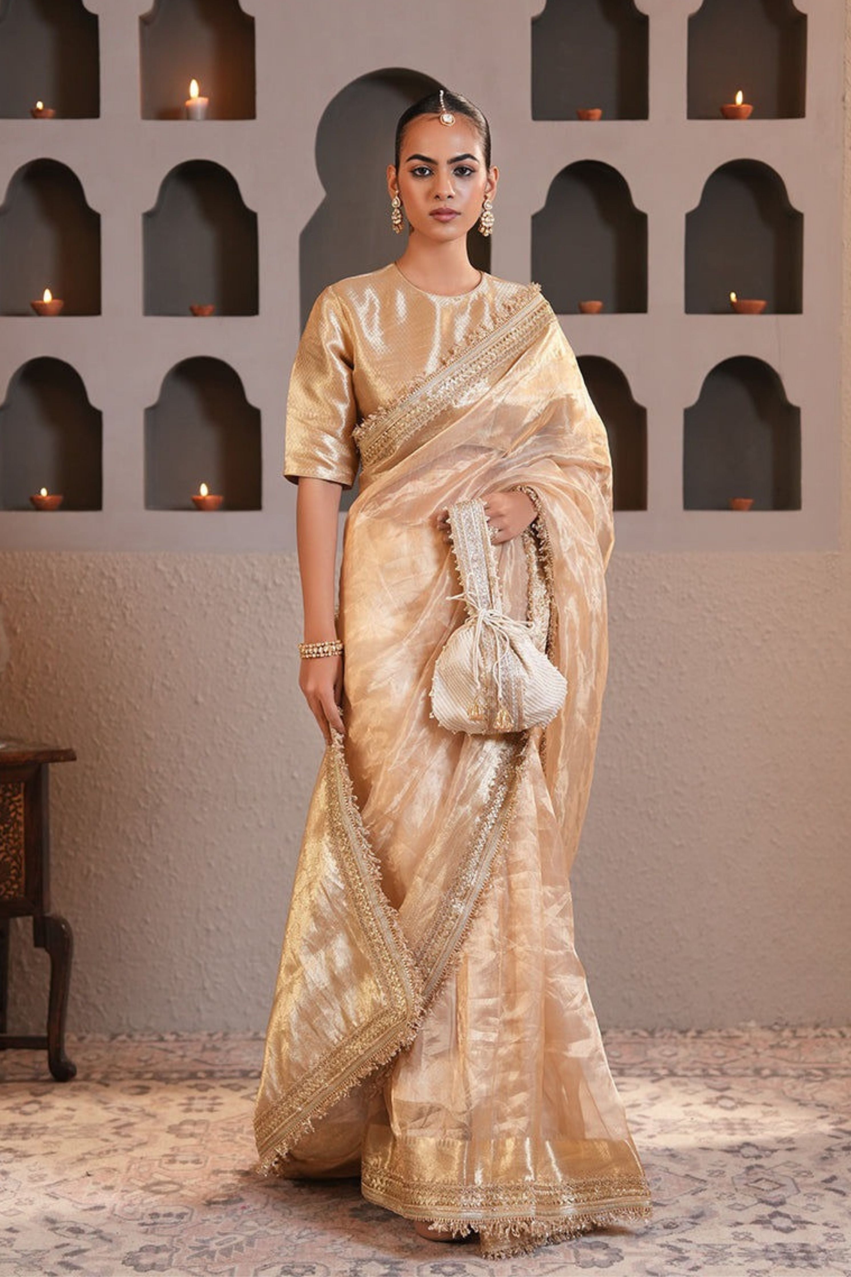 Shahi Gold Tissue Silk Saree