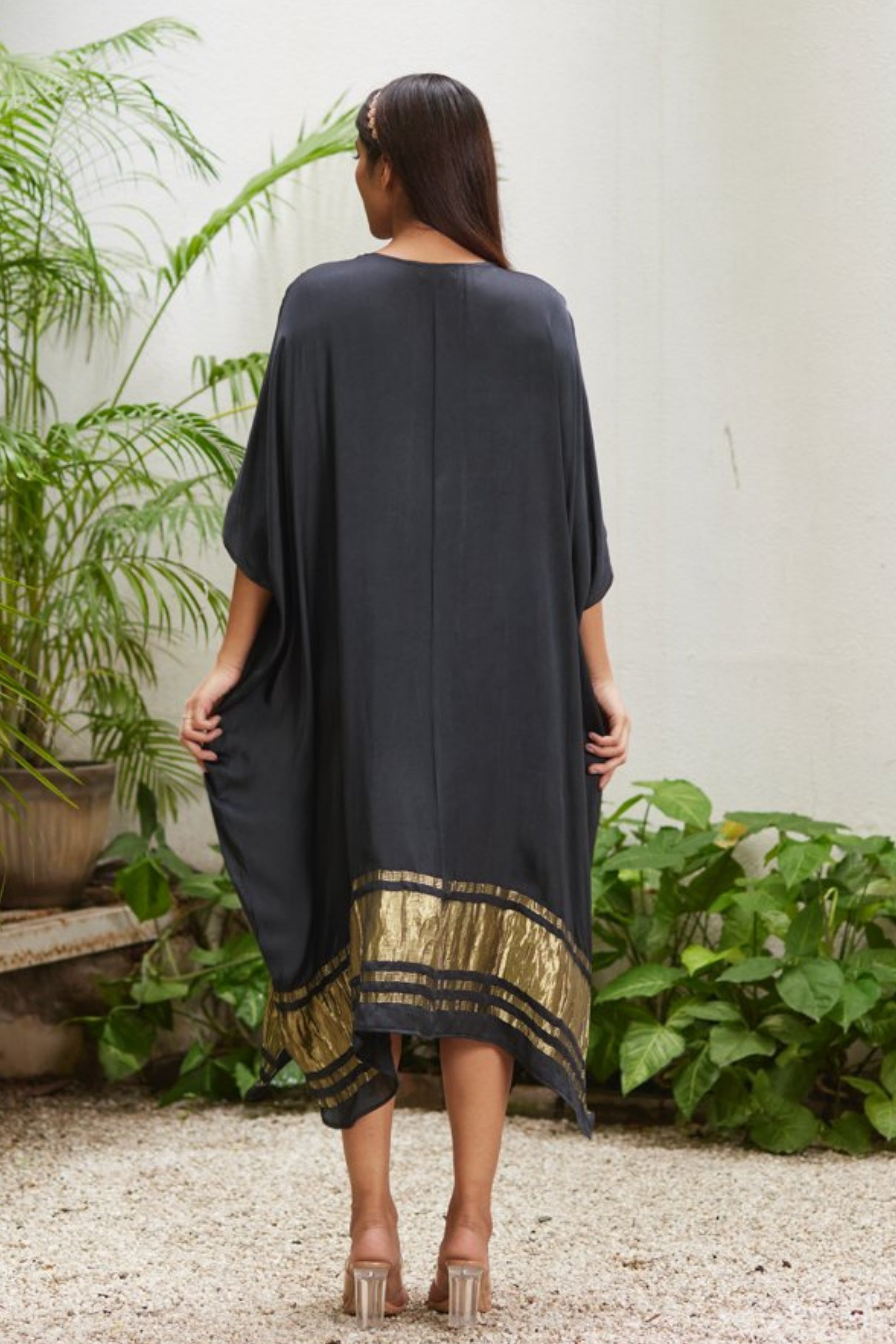 Slate Black Gold Kaftan