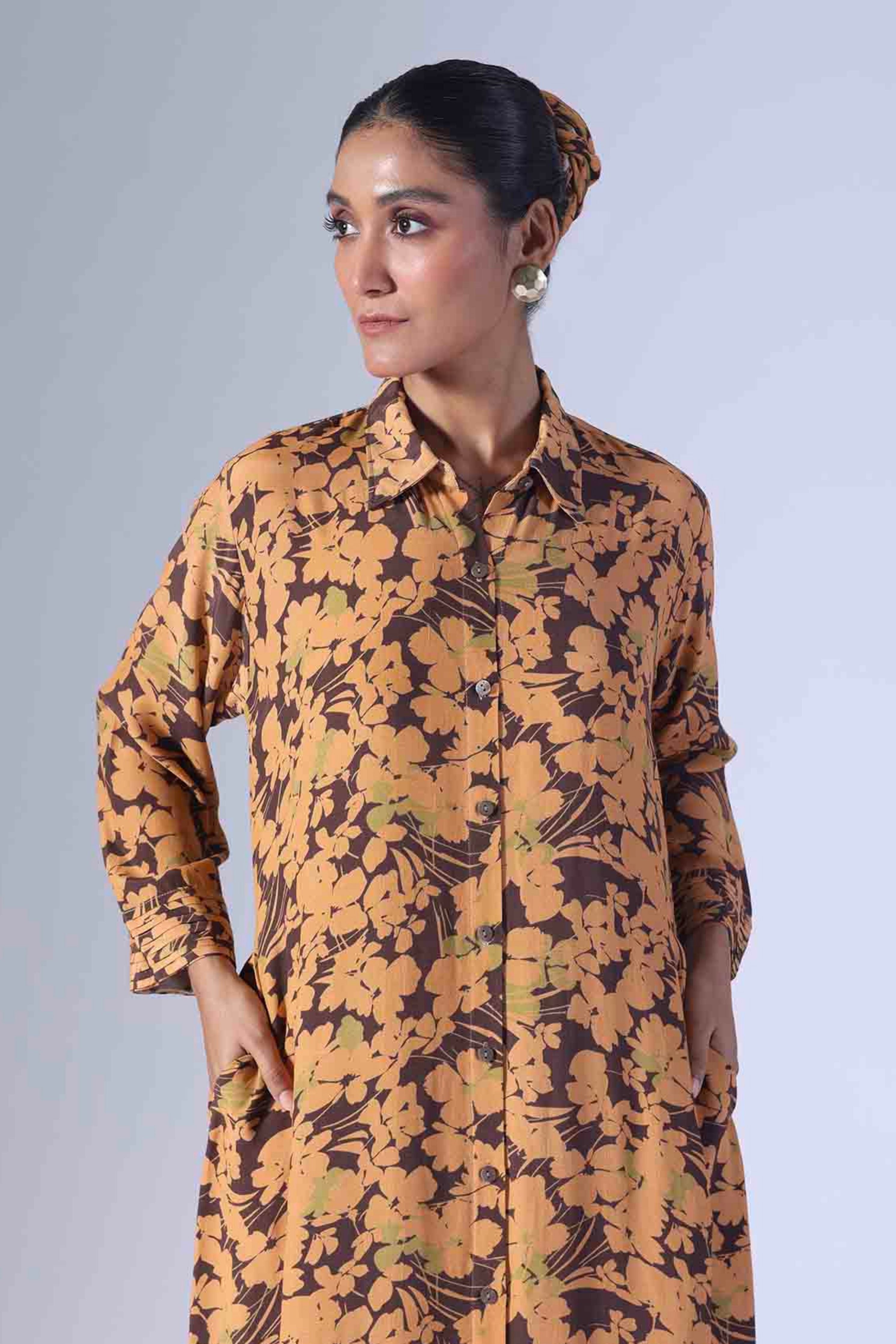 Spring Brown Long Dress