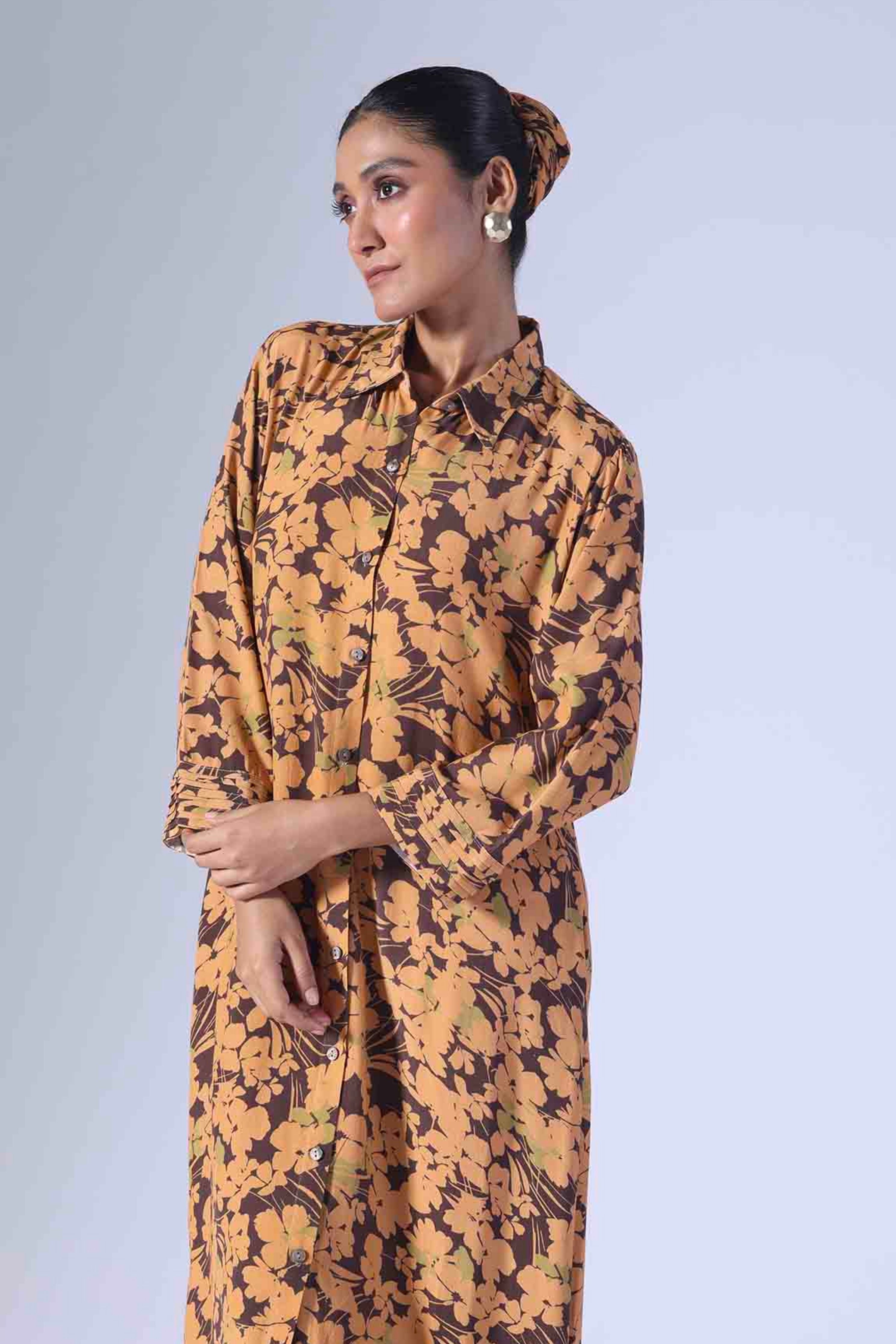 Spring Brown Long Dress