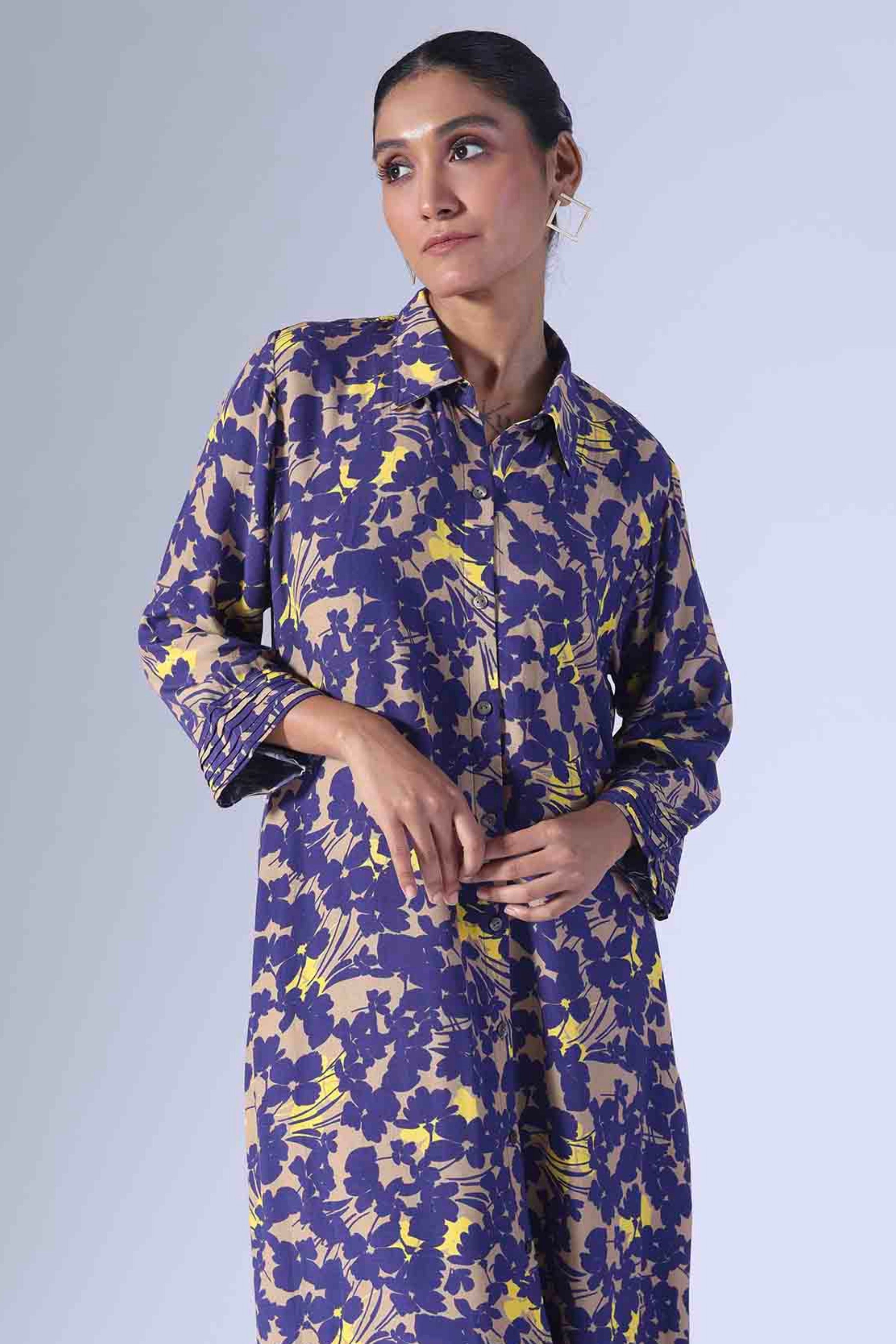Spring Navy Long Dress