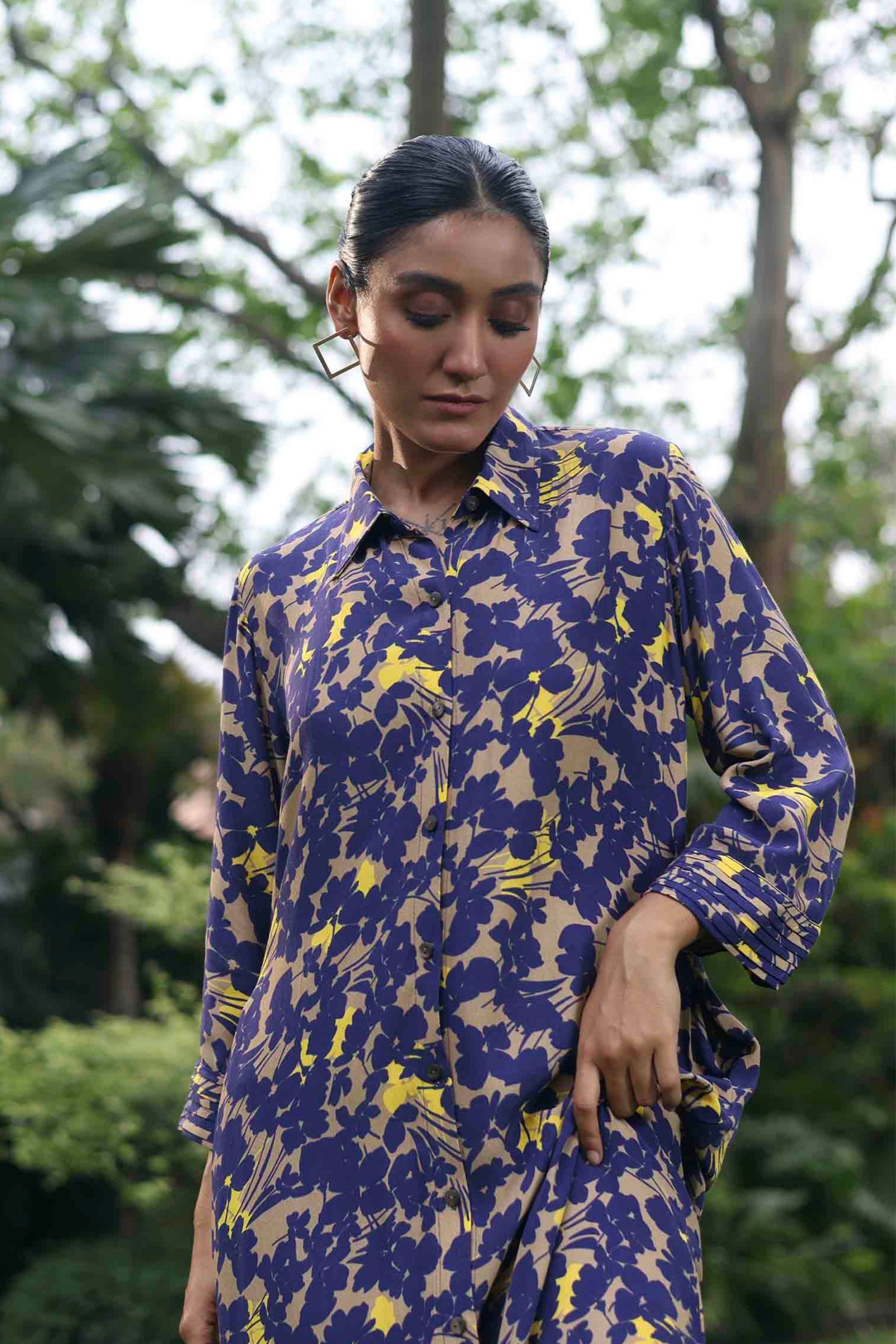 Spring Navy Long Dress