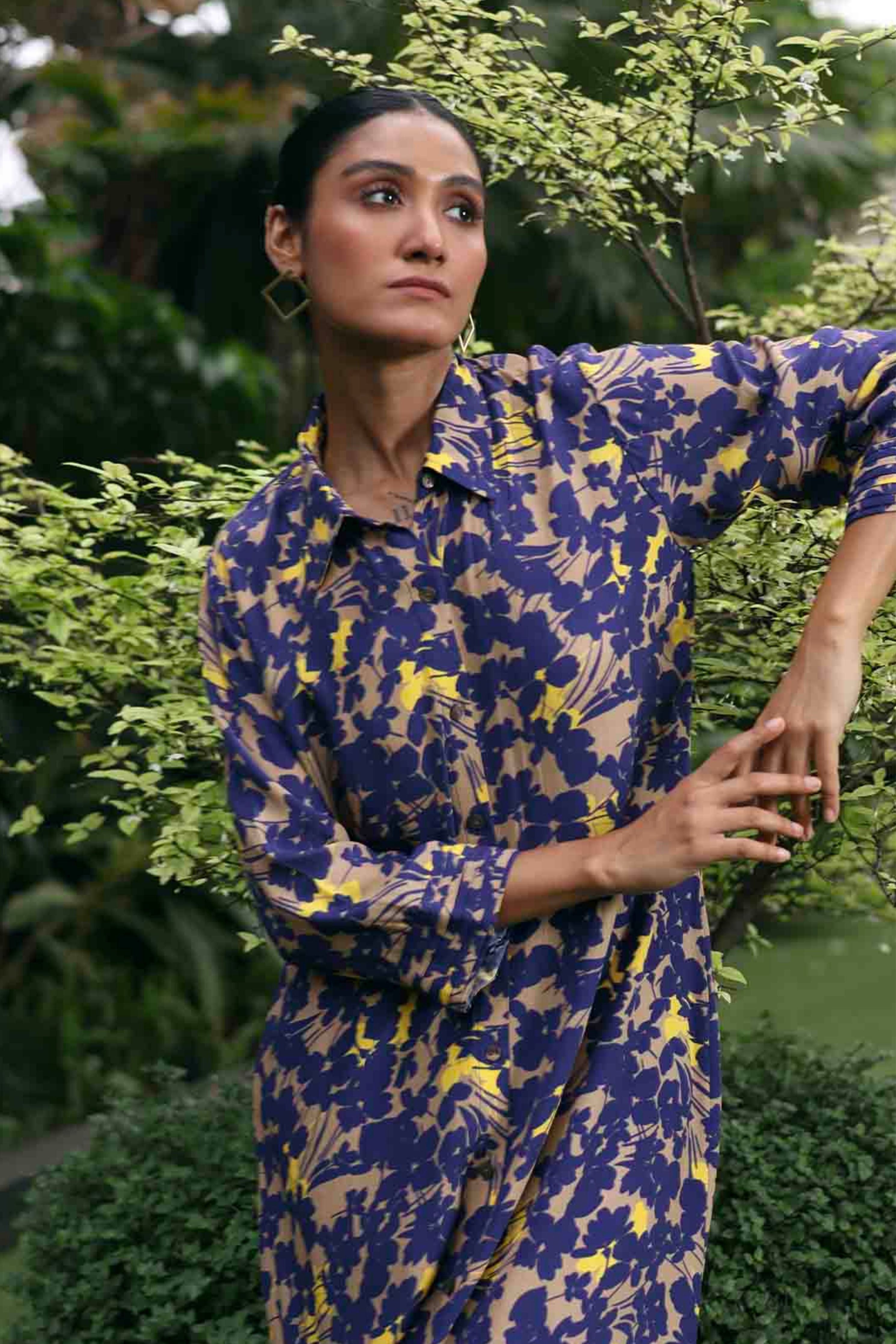 Spring Navy Long Dress