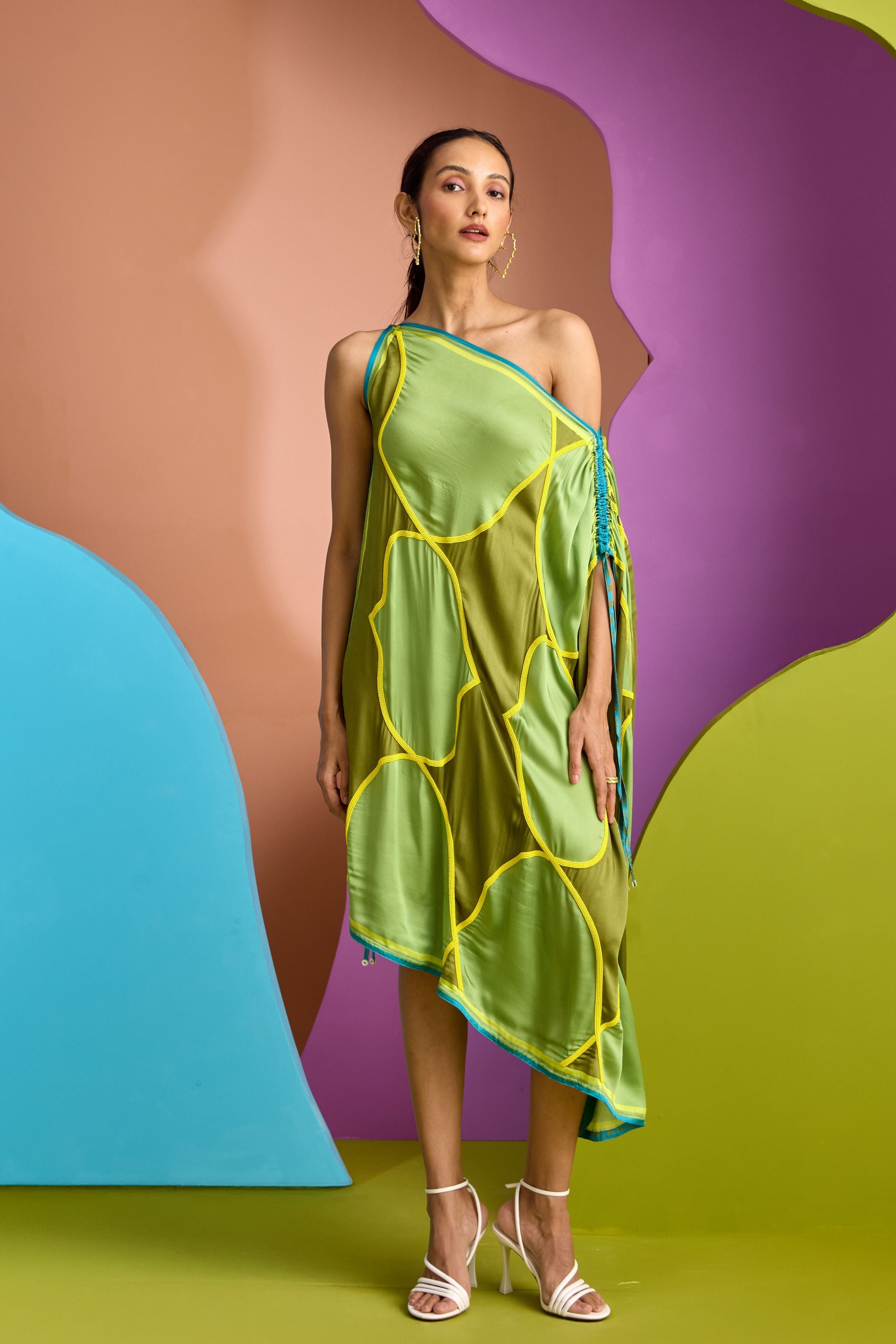 Summer Green Scarf Dress