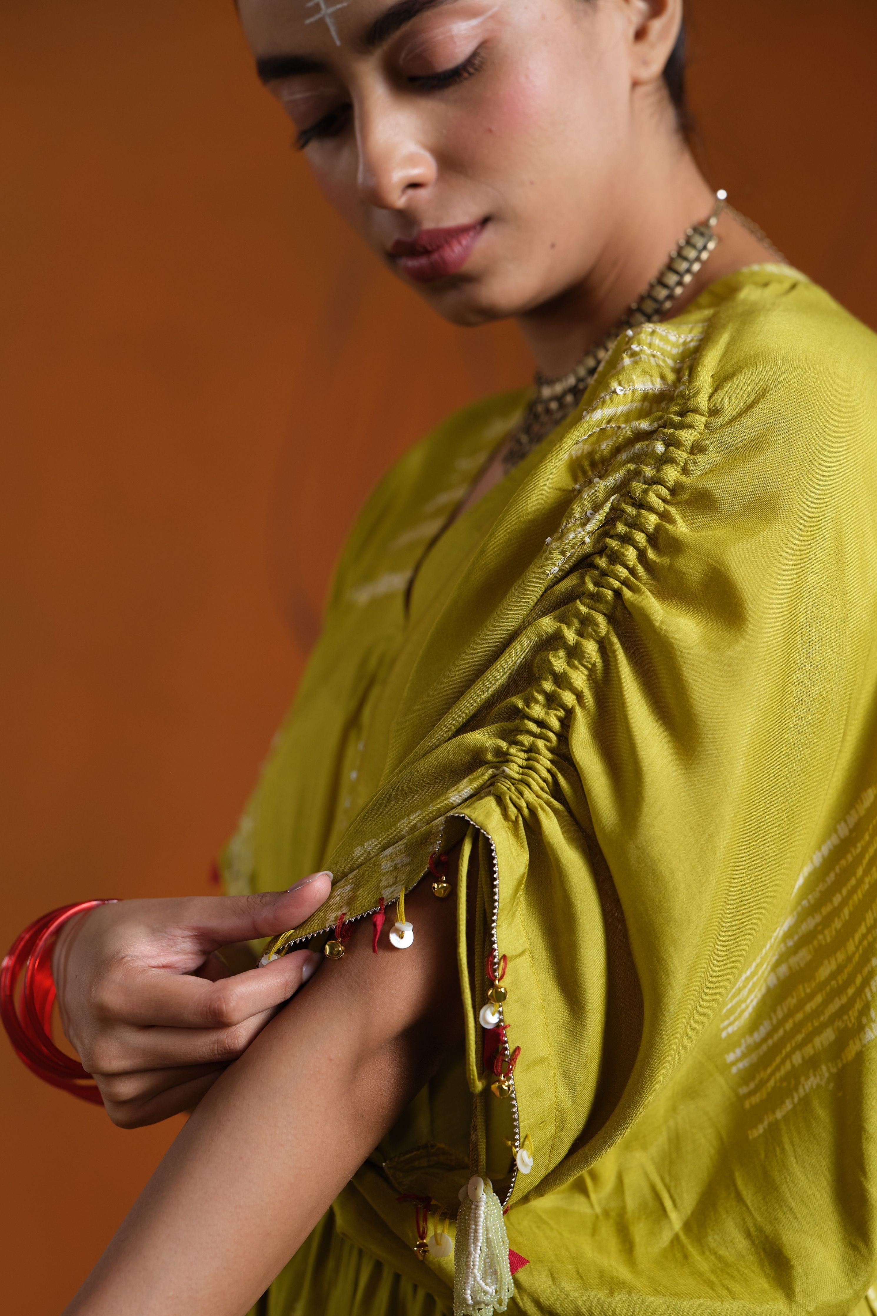 Lime Green Kaftan Set