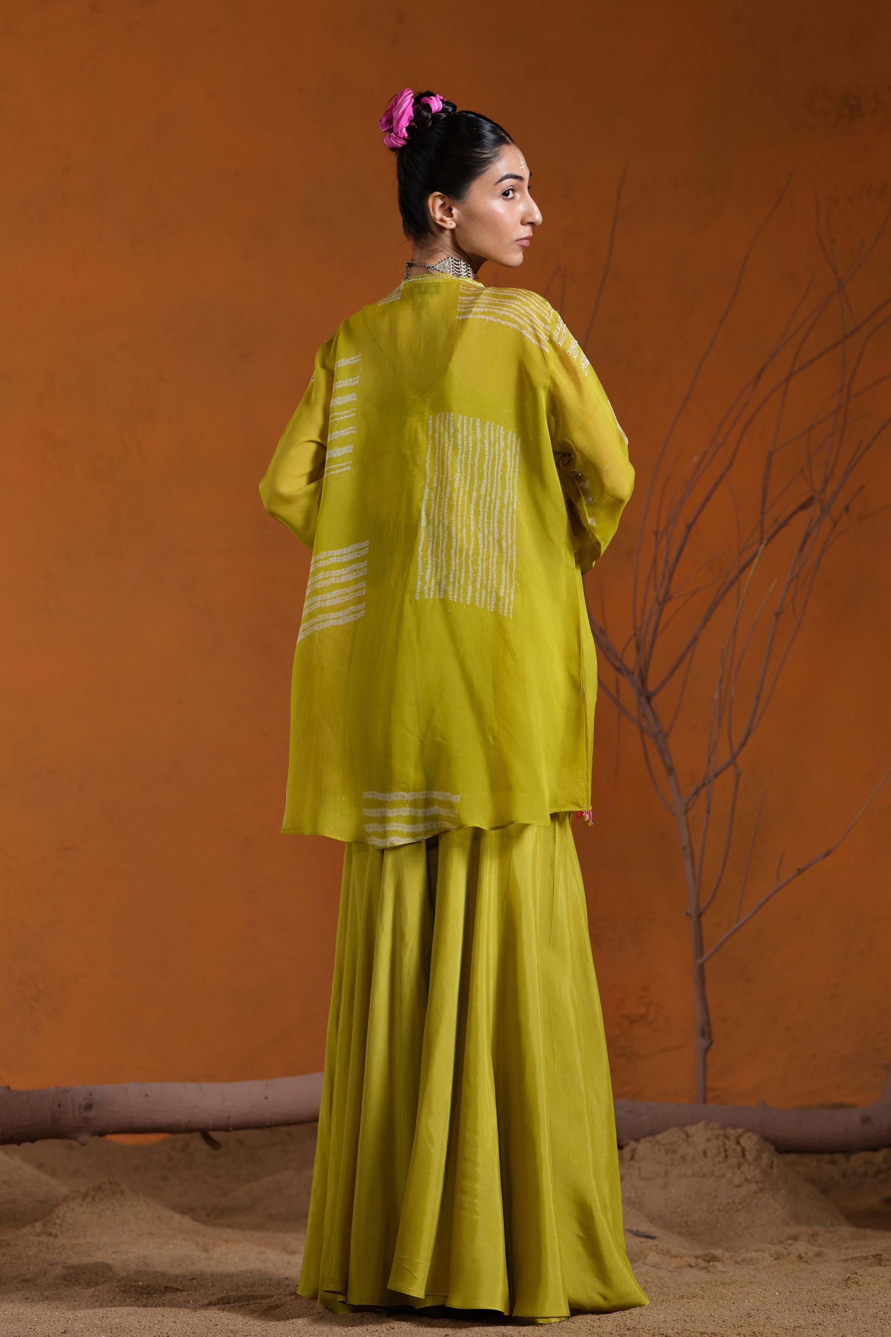 Lime Green Sharara Set
