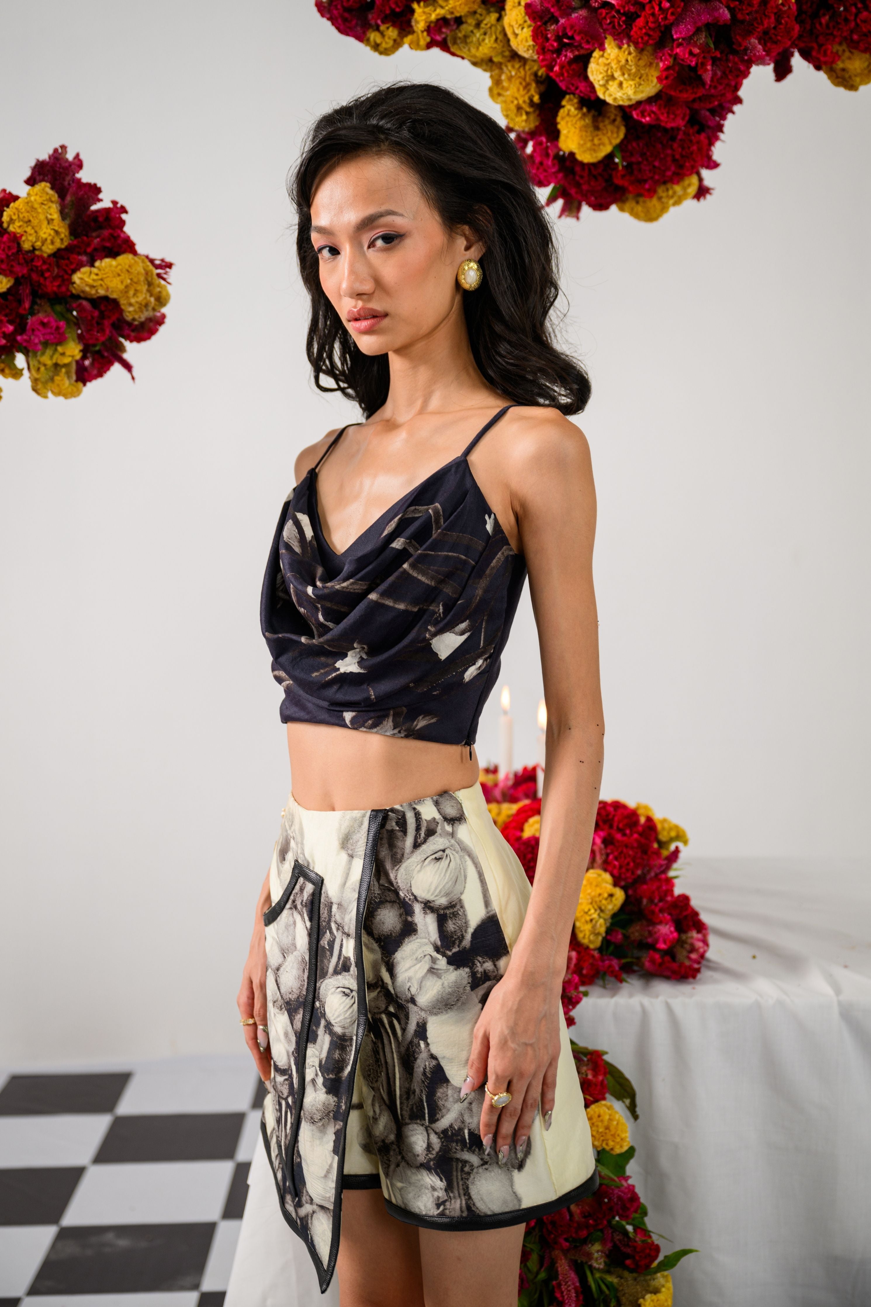 Noir & Ivory Skort Co-Ord Set