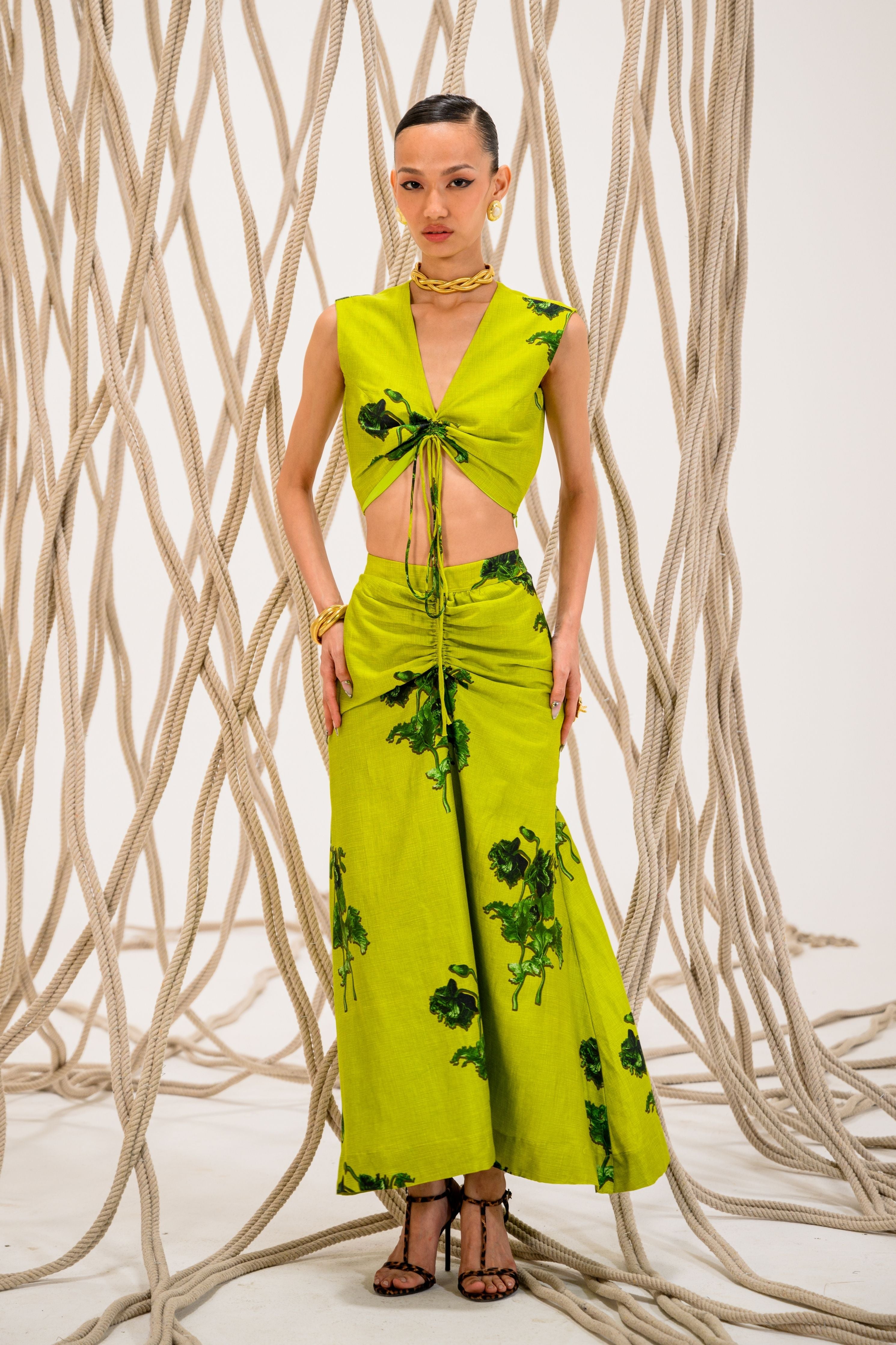 Lime-Light Scrunchie Skirt Co-Ord Set