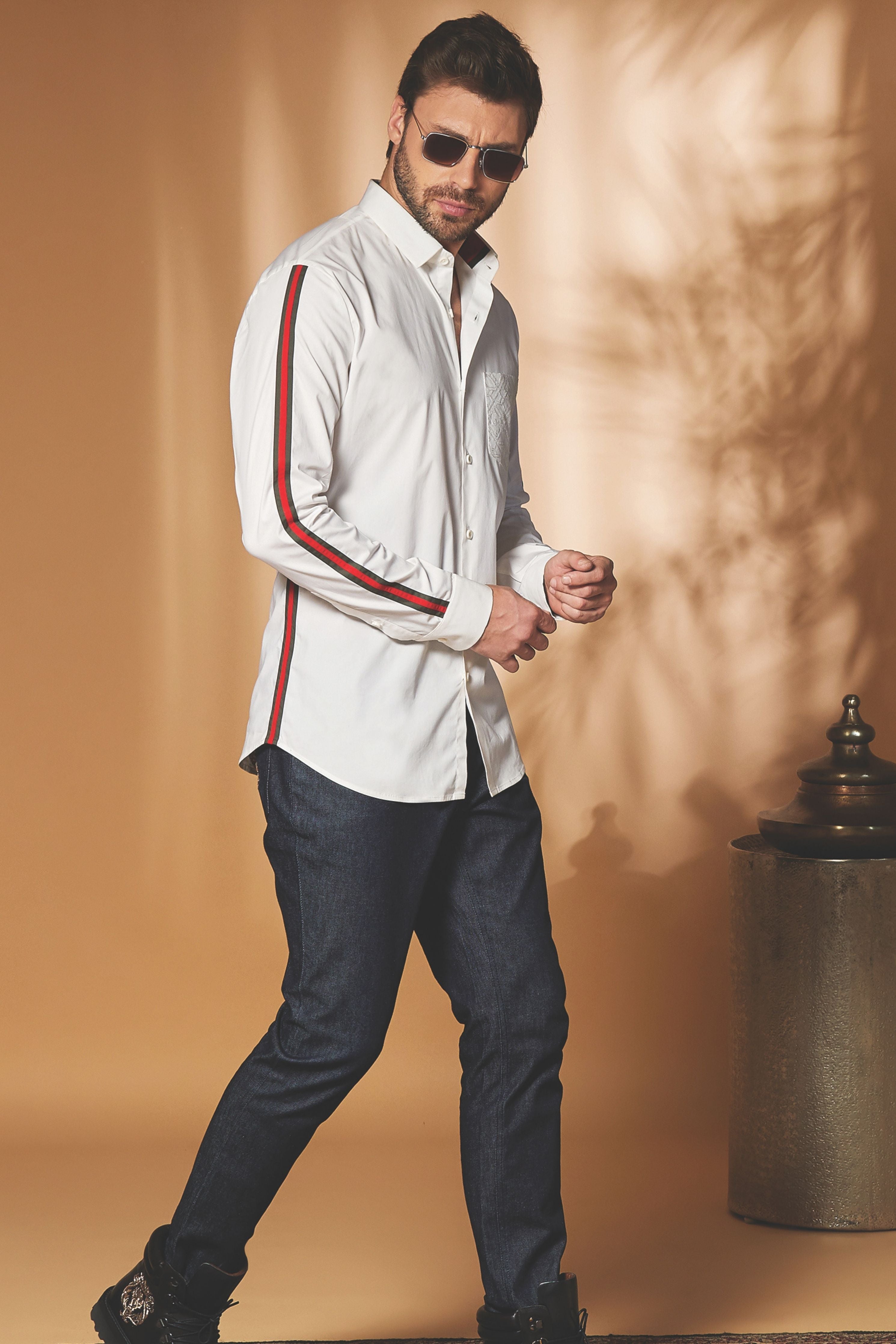 Textured Strip Shirt