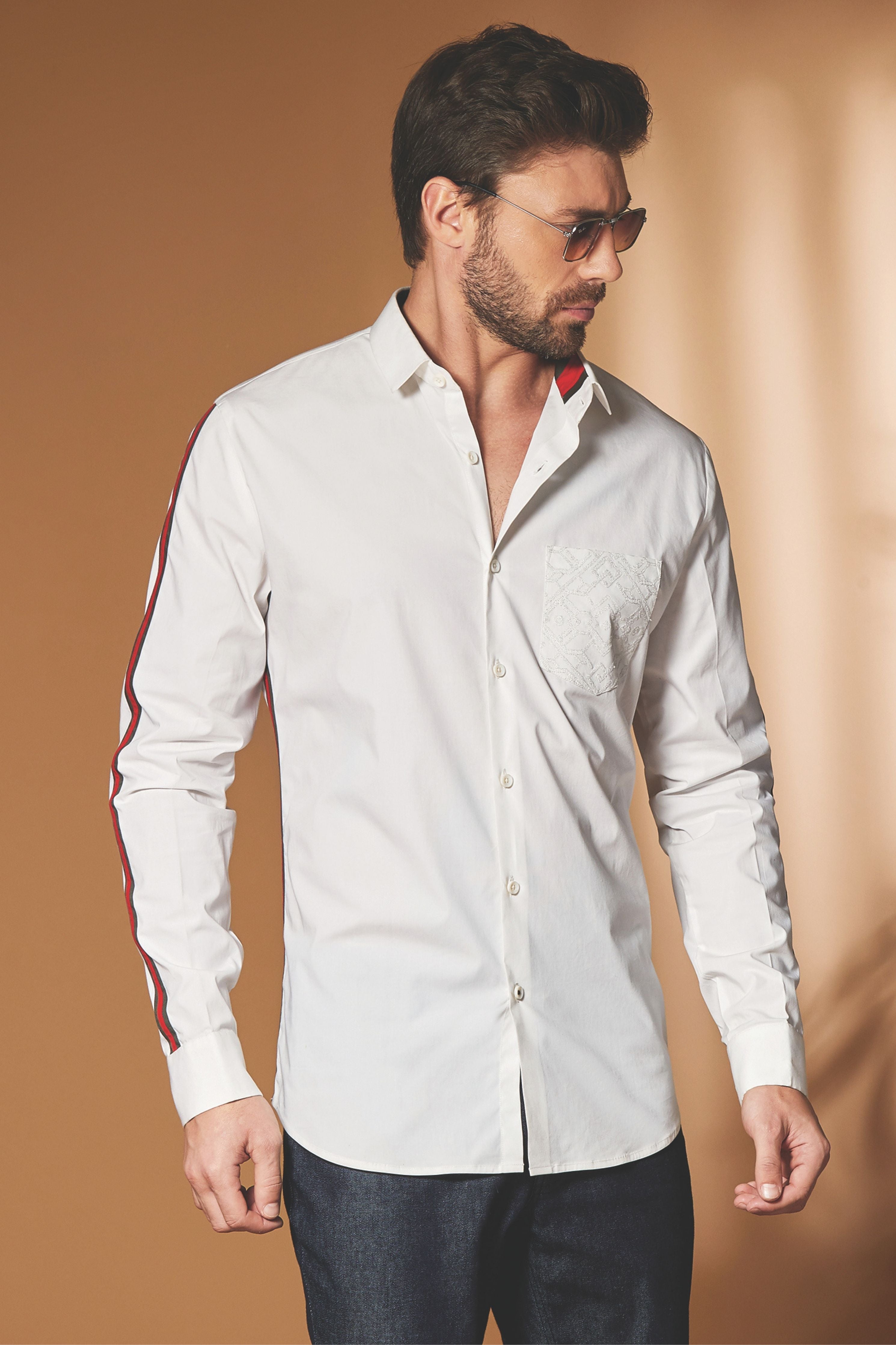 Textured Strip Shirt