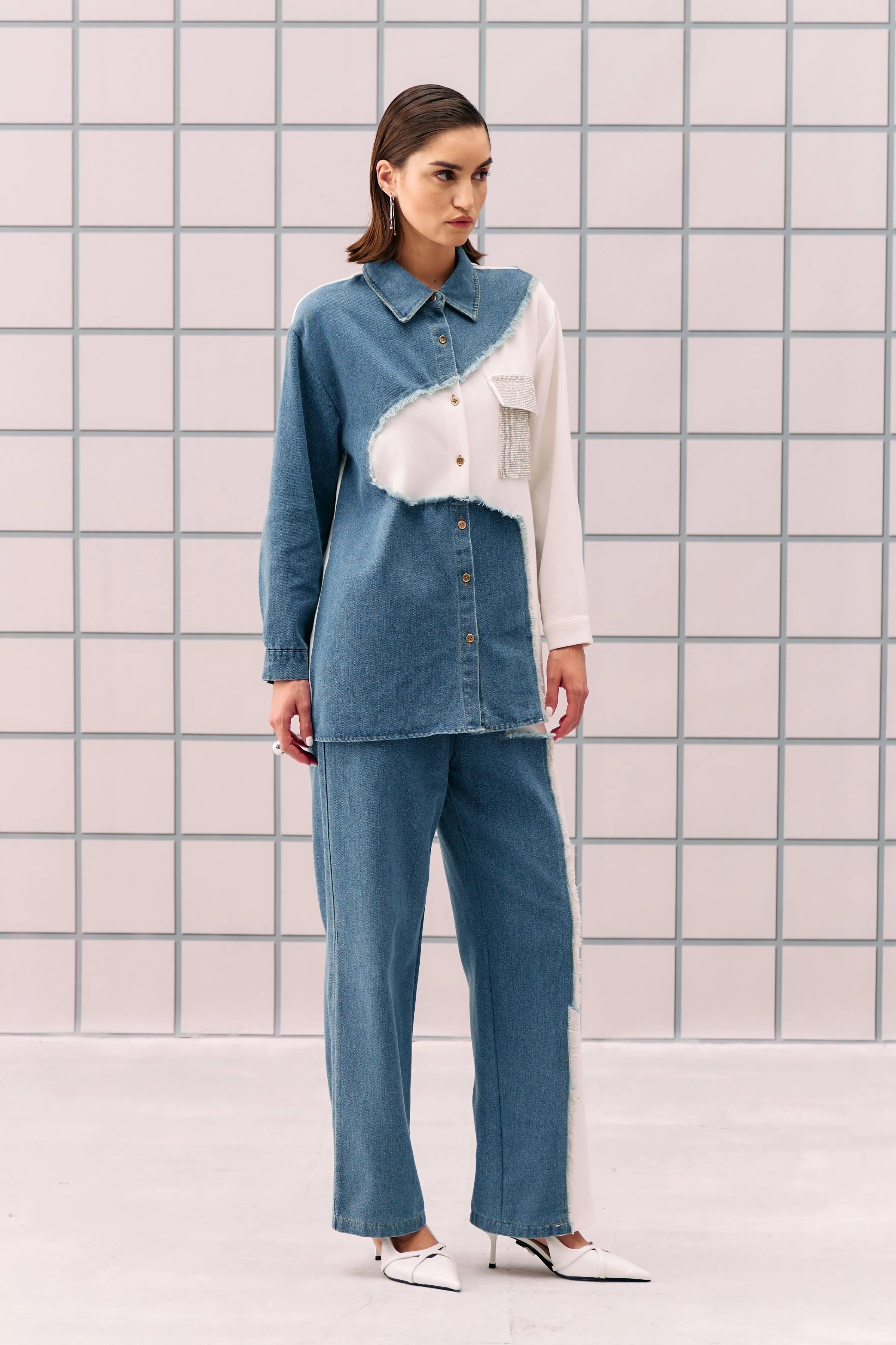 White Denim Tia Coord Set