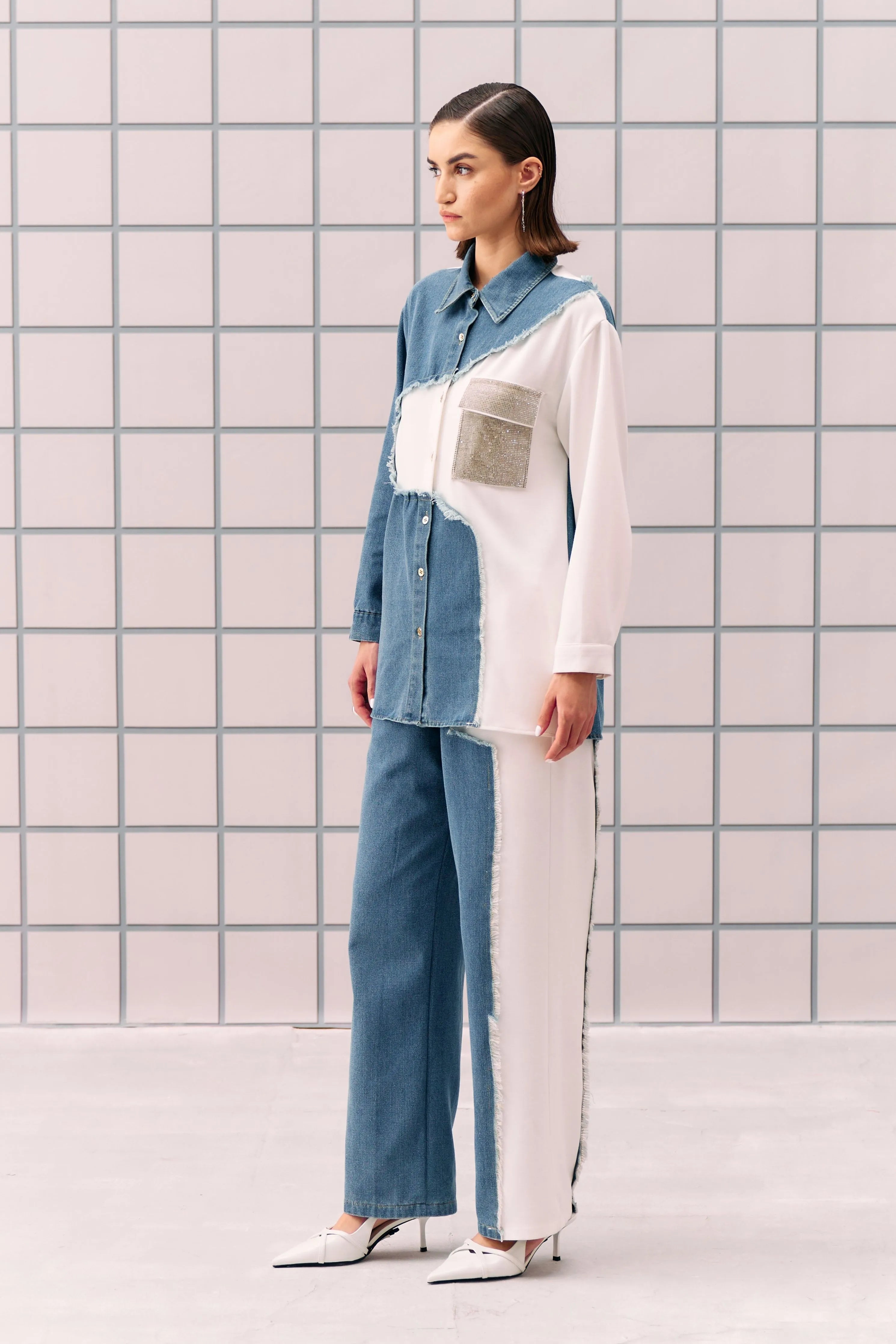 White Denim Tia Coord Set