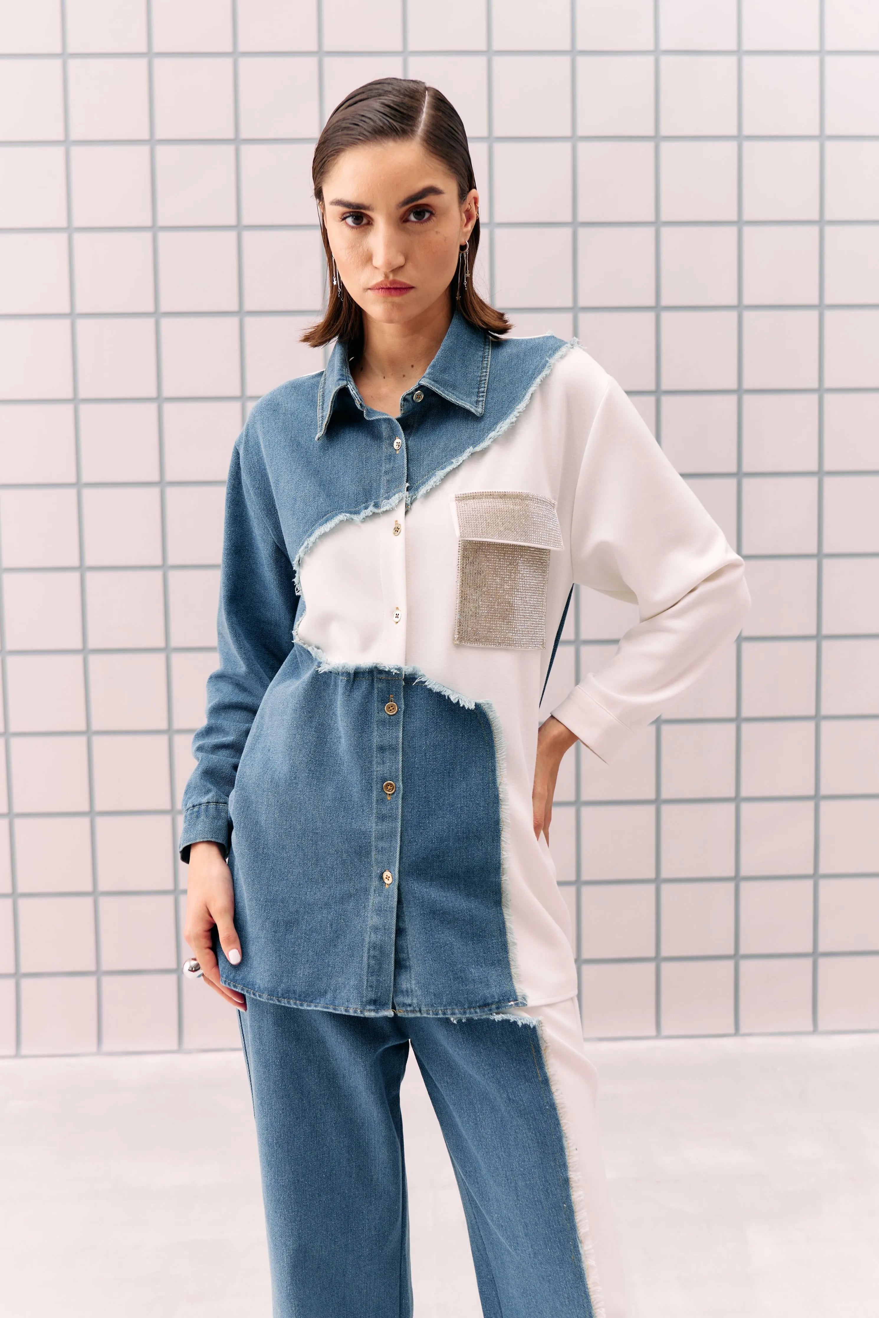 White Denim Tia Coord Set