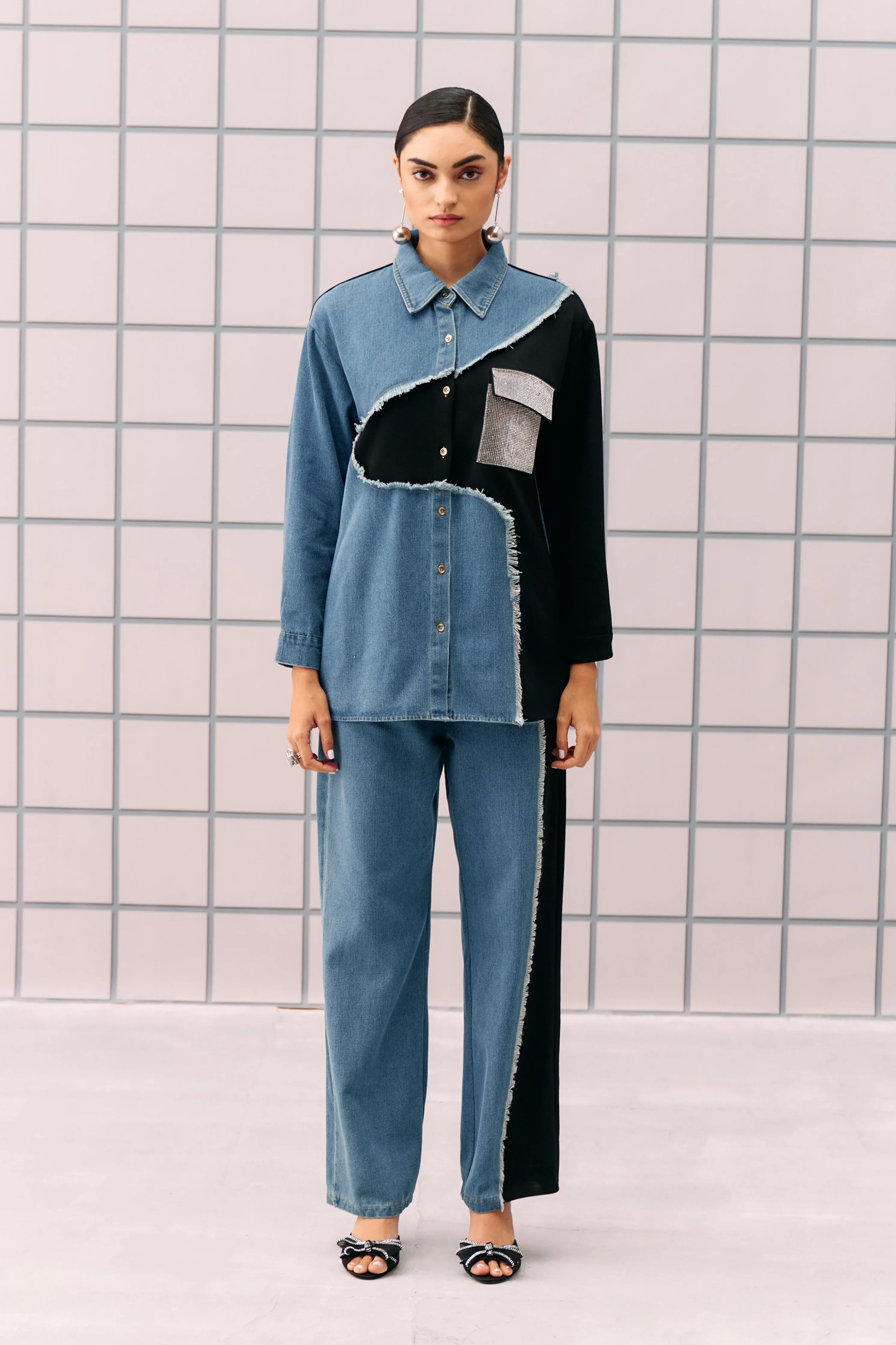 Black Denim Tia Coord Set