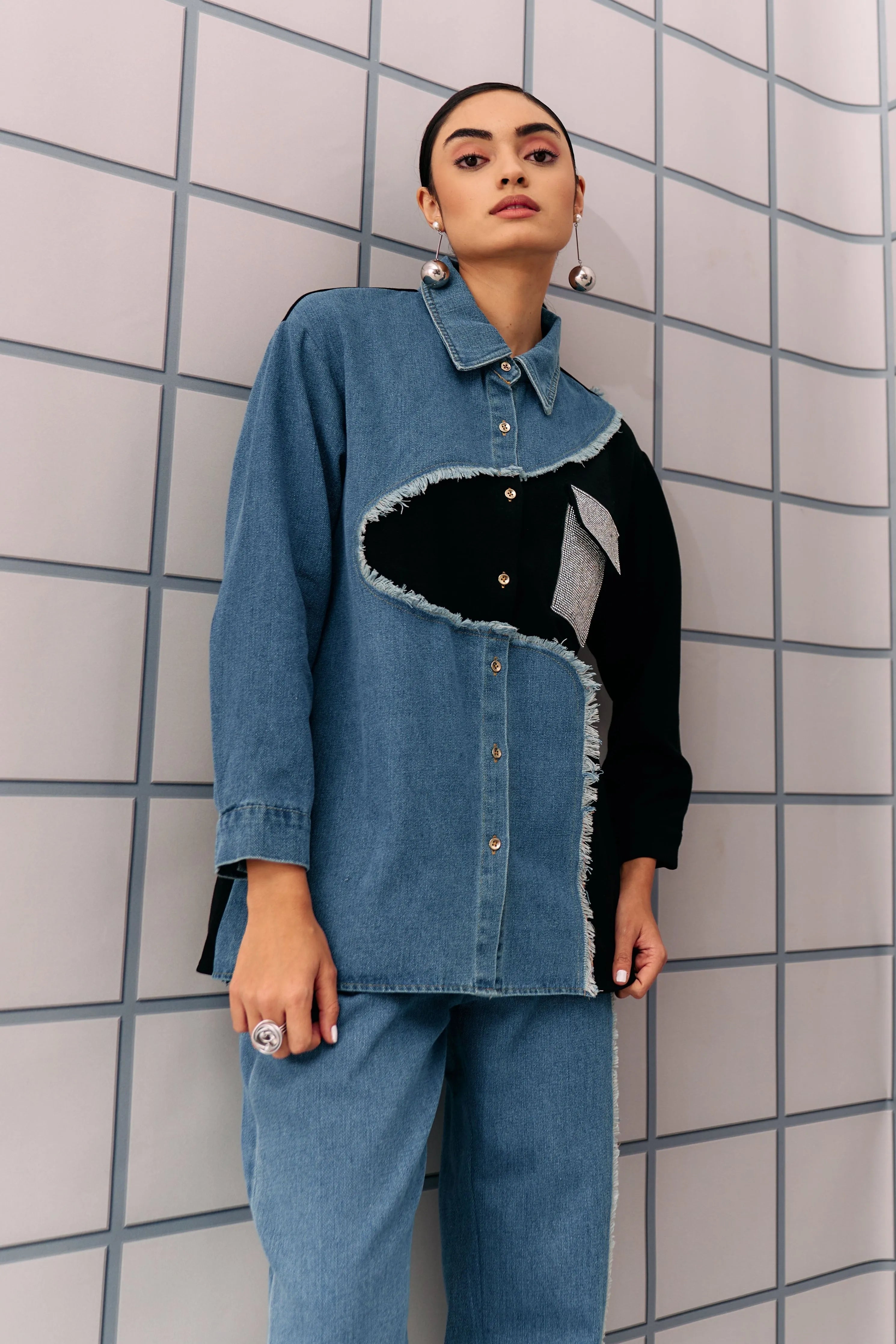 Black Denim Tia Coord Set