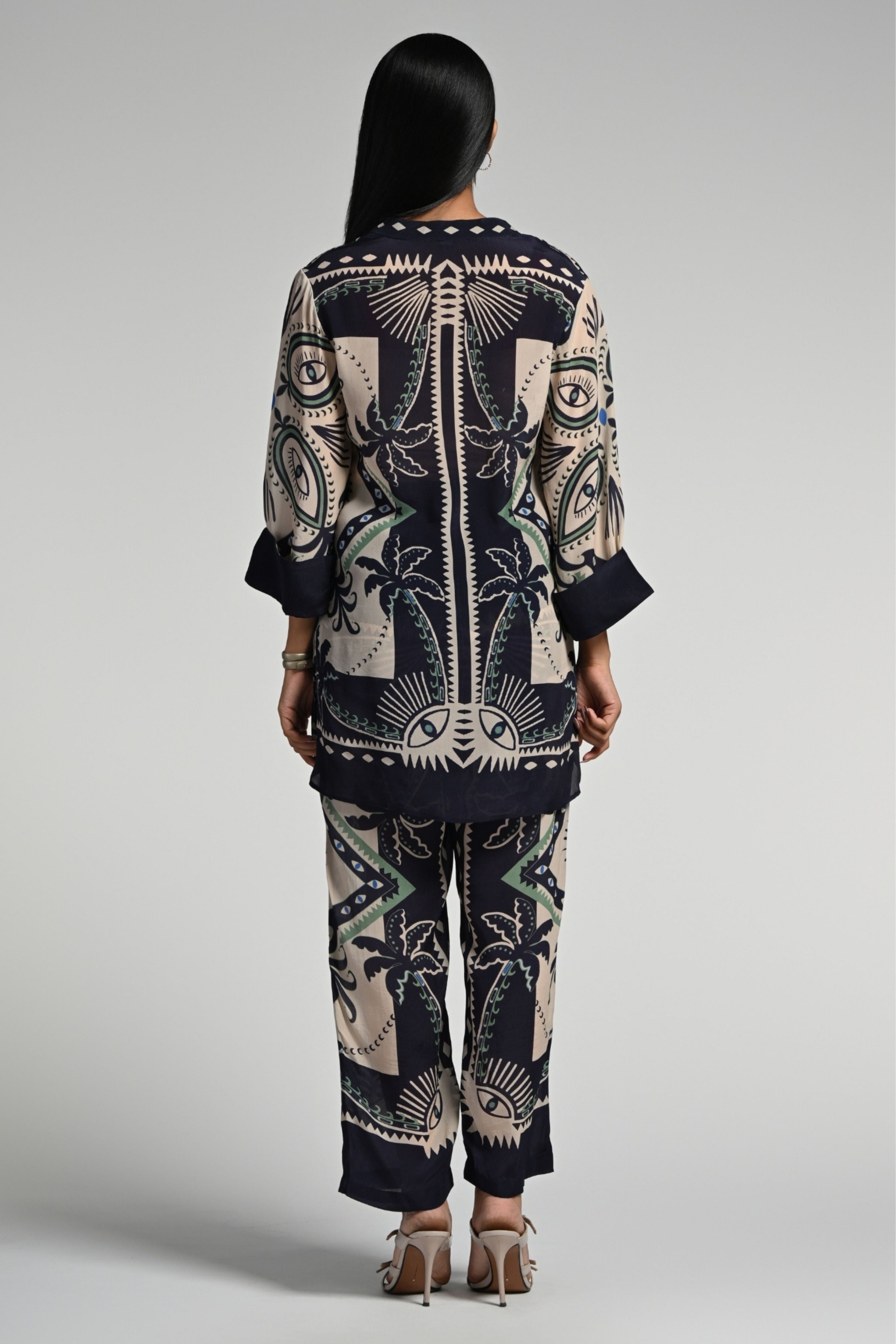 Geo Palms Tunic Set